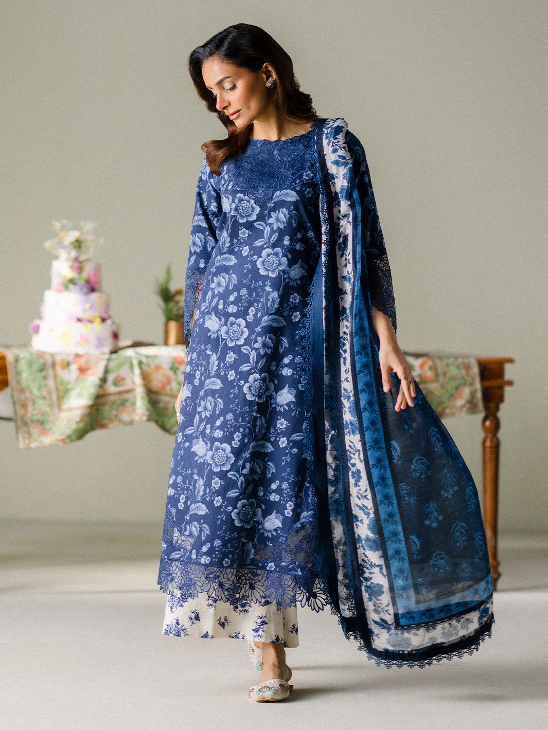 Faiza Faisal FNP Lawn Prints – MIDNIGHT MEADOW - Image 4