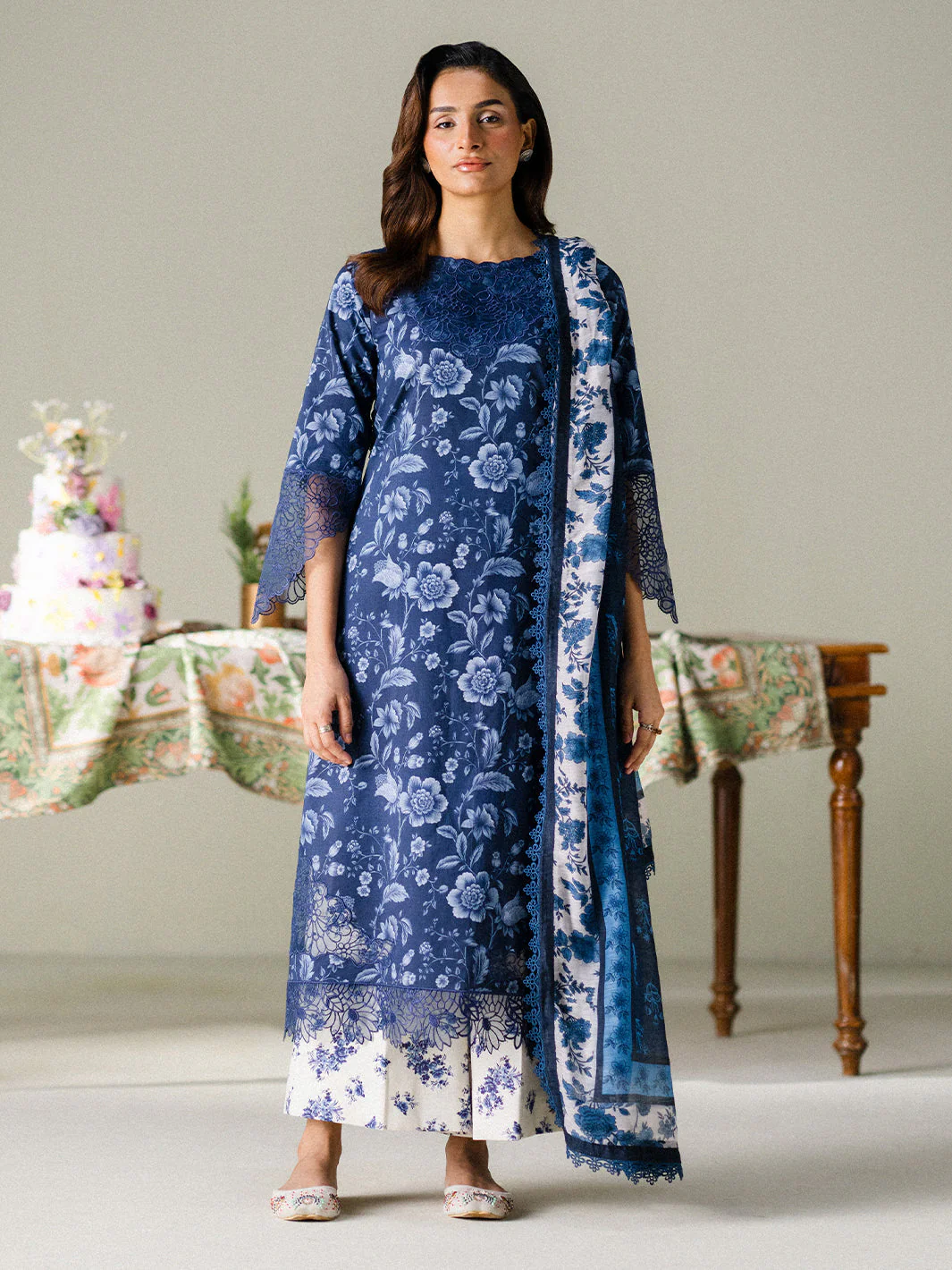 Faiza Faisal FNP Lawn Prints – MIDNIGHT MEADOW - Image 5