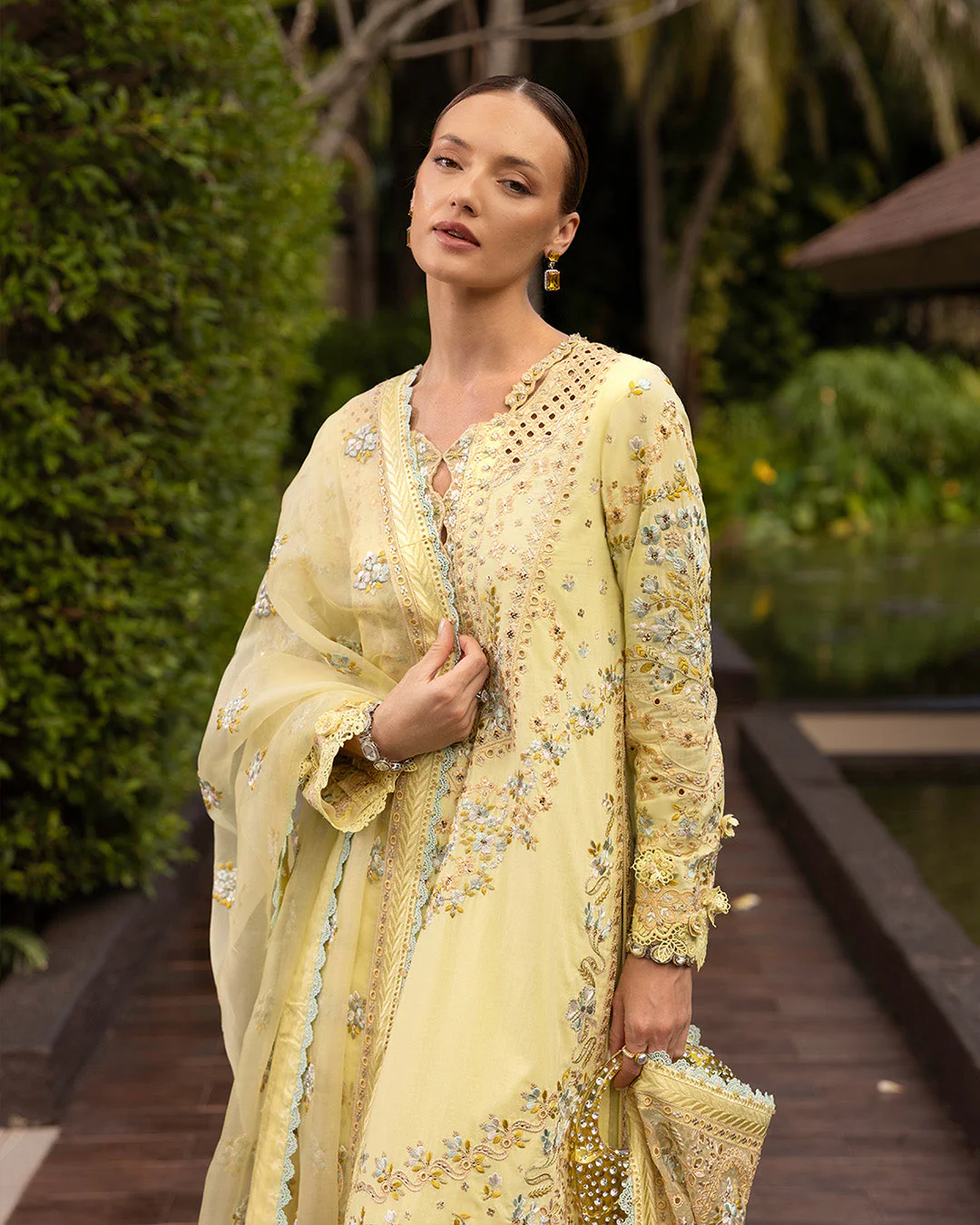 Faiza Saqlain Zinnia Luxury Lawn – Azalea - Image 4