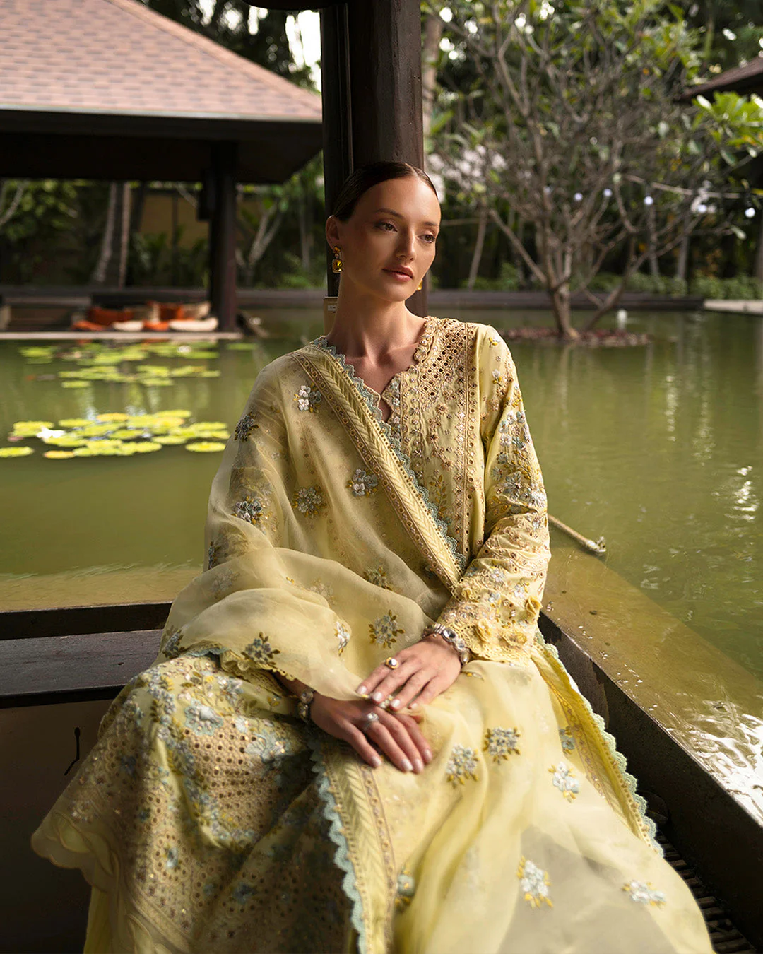 Faiza Saqlain Zinnia Luxury Lawn – Azalea - Image 7
