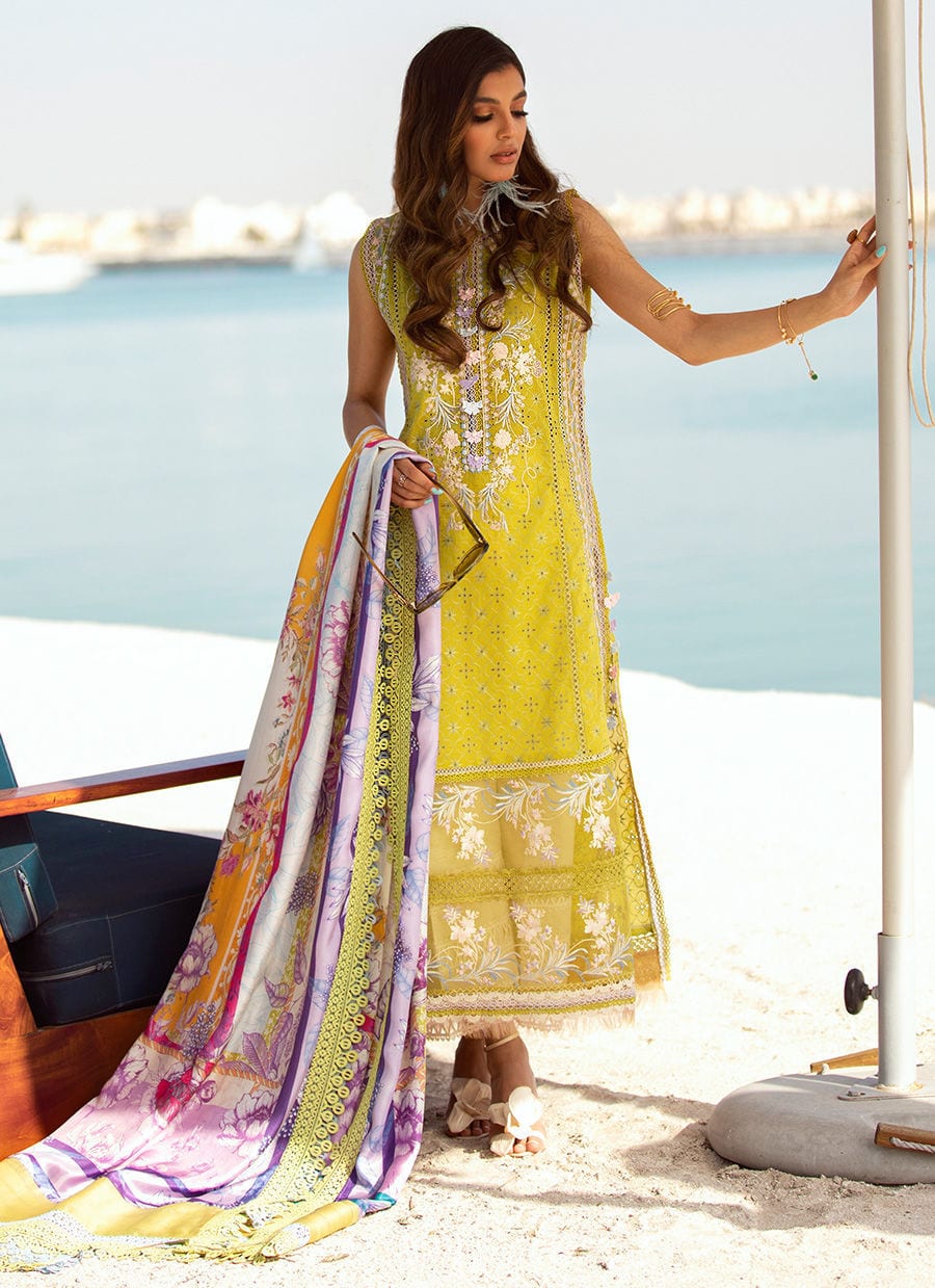 Farah Talib Aziz Luxury Lawn Collection 2022 – Goa Green - Image 4