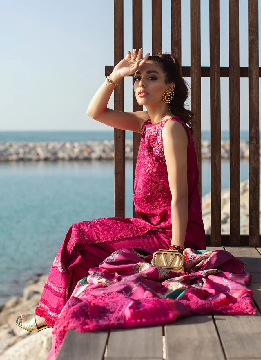 Farah Talib Aziz Luxury Lawn Collection 2022 – Ibiza Berry - Image 3