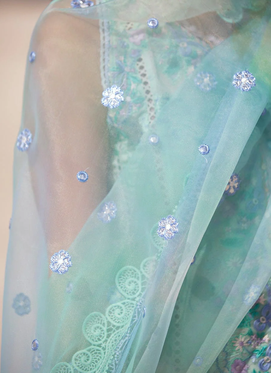 Farah Talib Aziz Luxury Lawn Collection 2022 – Mykonos Sky - Image 8