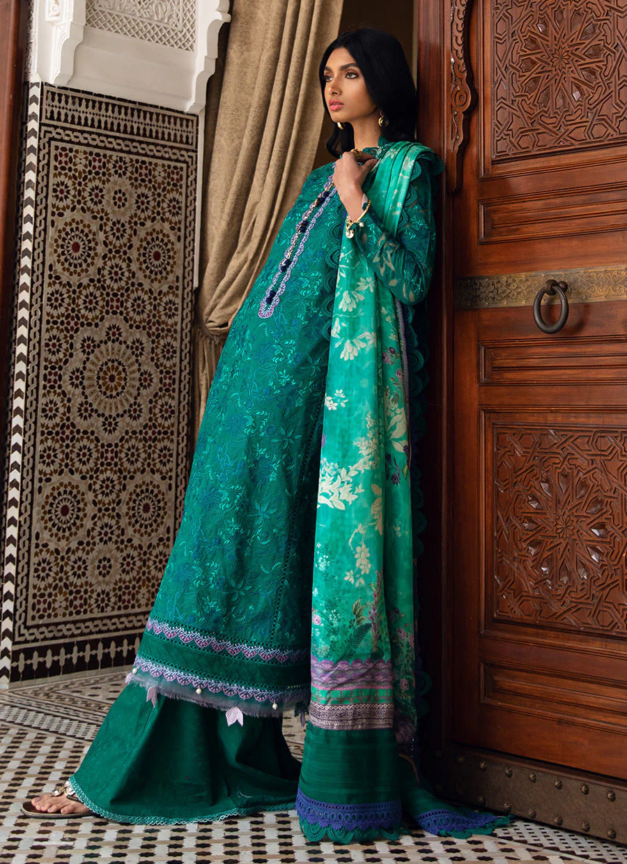 Farah Talib Aziz Luxury Lawn Collection – ATLAS EMERALD - Image 5