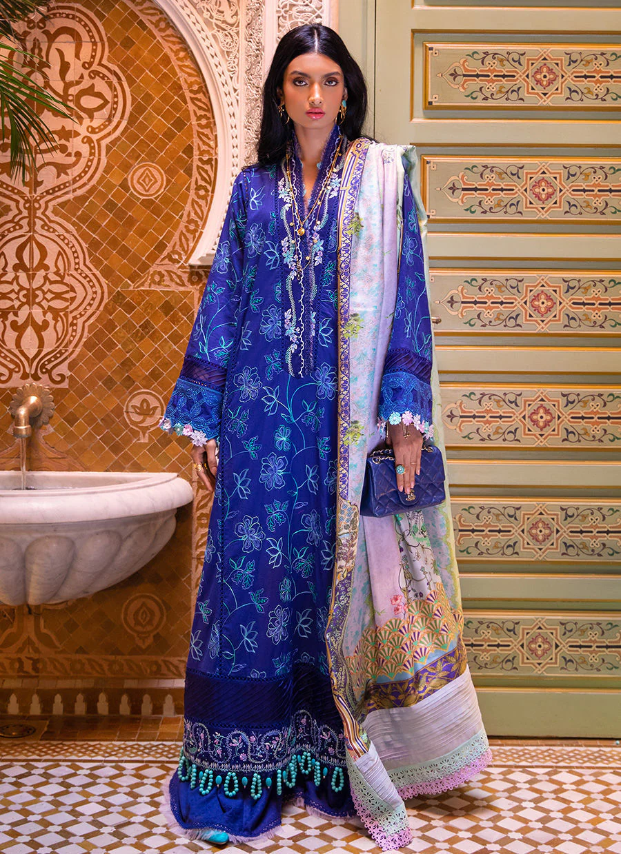 Farah Talib Aziz Luxury Lawn Collection – Jardin Blue - Image 3