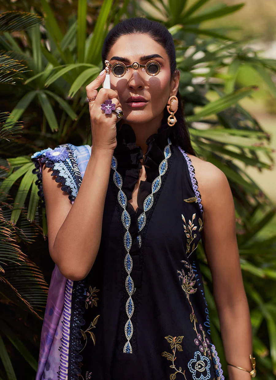 Farah Talib Aziz WES Luxury Lawn – Belle Black - Image 2