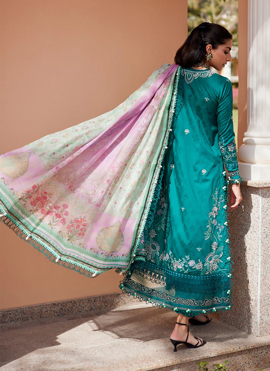 Farah Talib Aziz WES Luxury Lawn – Eileen Emerald - Image 8