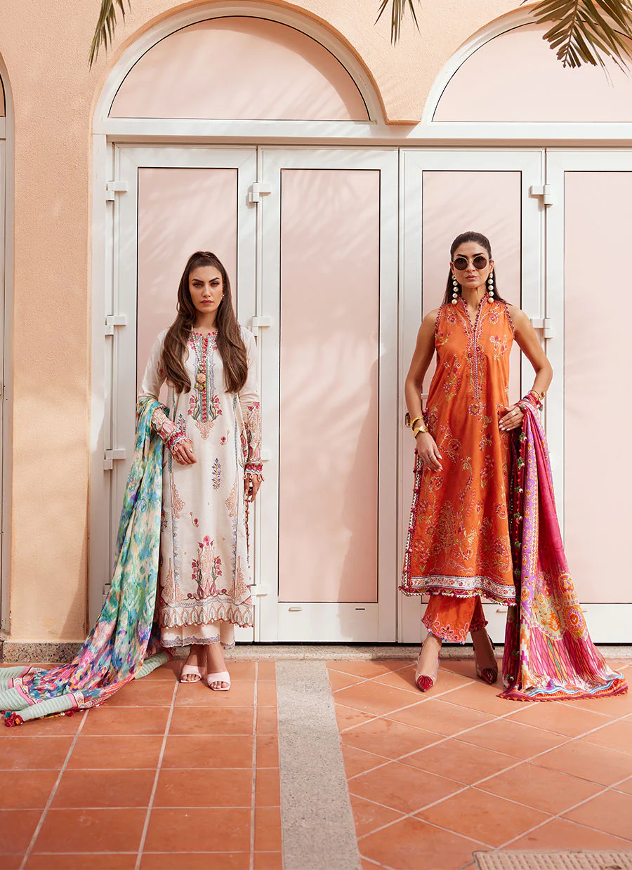 Farah Talib Aziz WES Luxury Lawn – Irene Ivory - Image 13