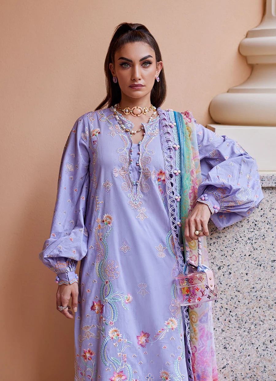 Farah Talib Aziz WES Luxury Lawn – Liliana Lavender - Image 10