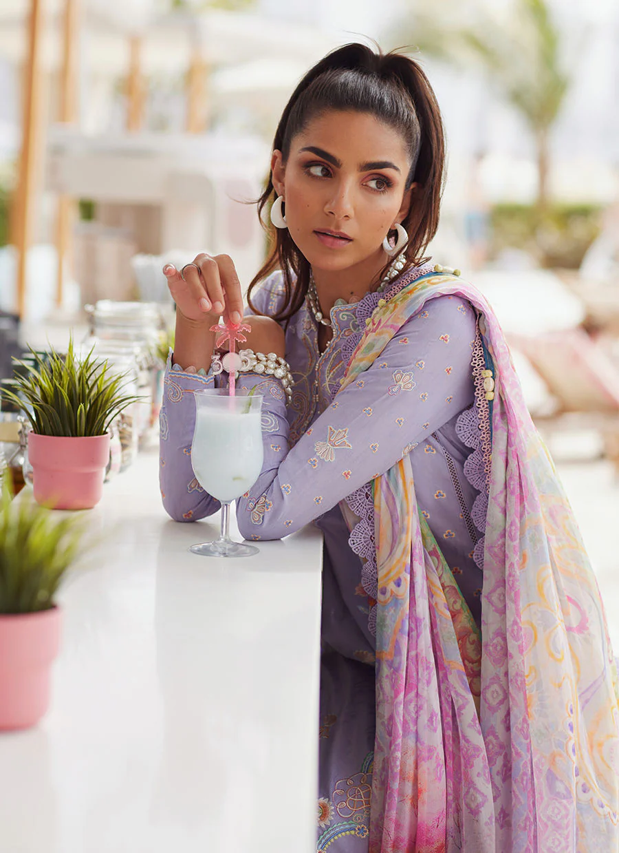 Farah Talib Aziz WES Luxury Lawn – Liliana Lavender - Image 14