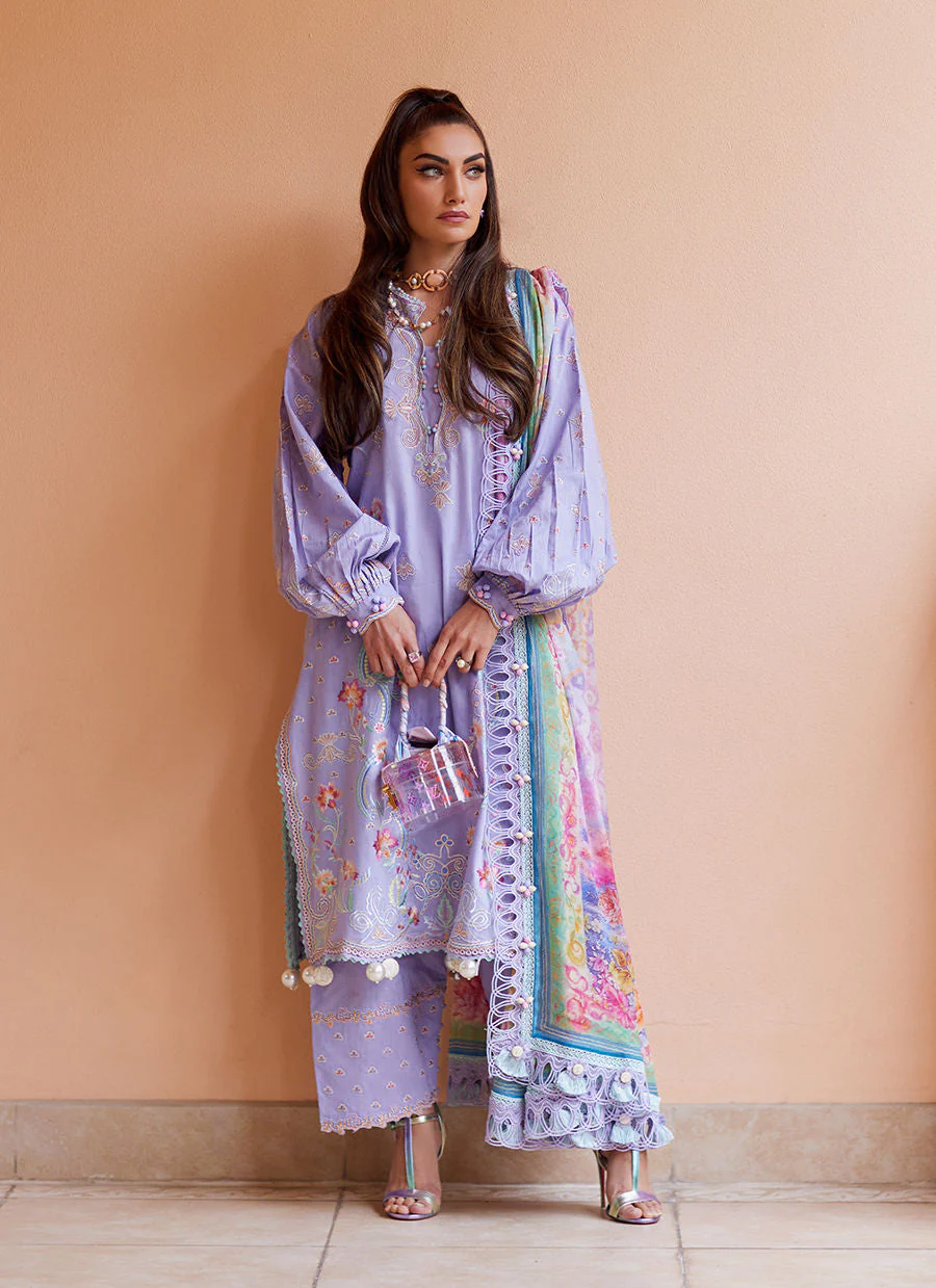 Farah Talib Aziz WES Luxury Lawn – Liliana Lavender - Image 5