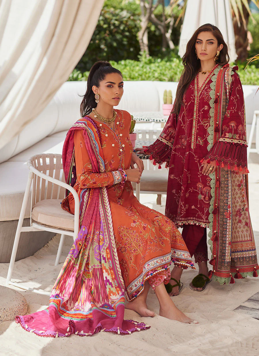Farah Talib Aziz WES Luxury Lawn – Rita Rust - Image 10
