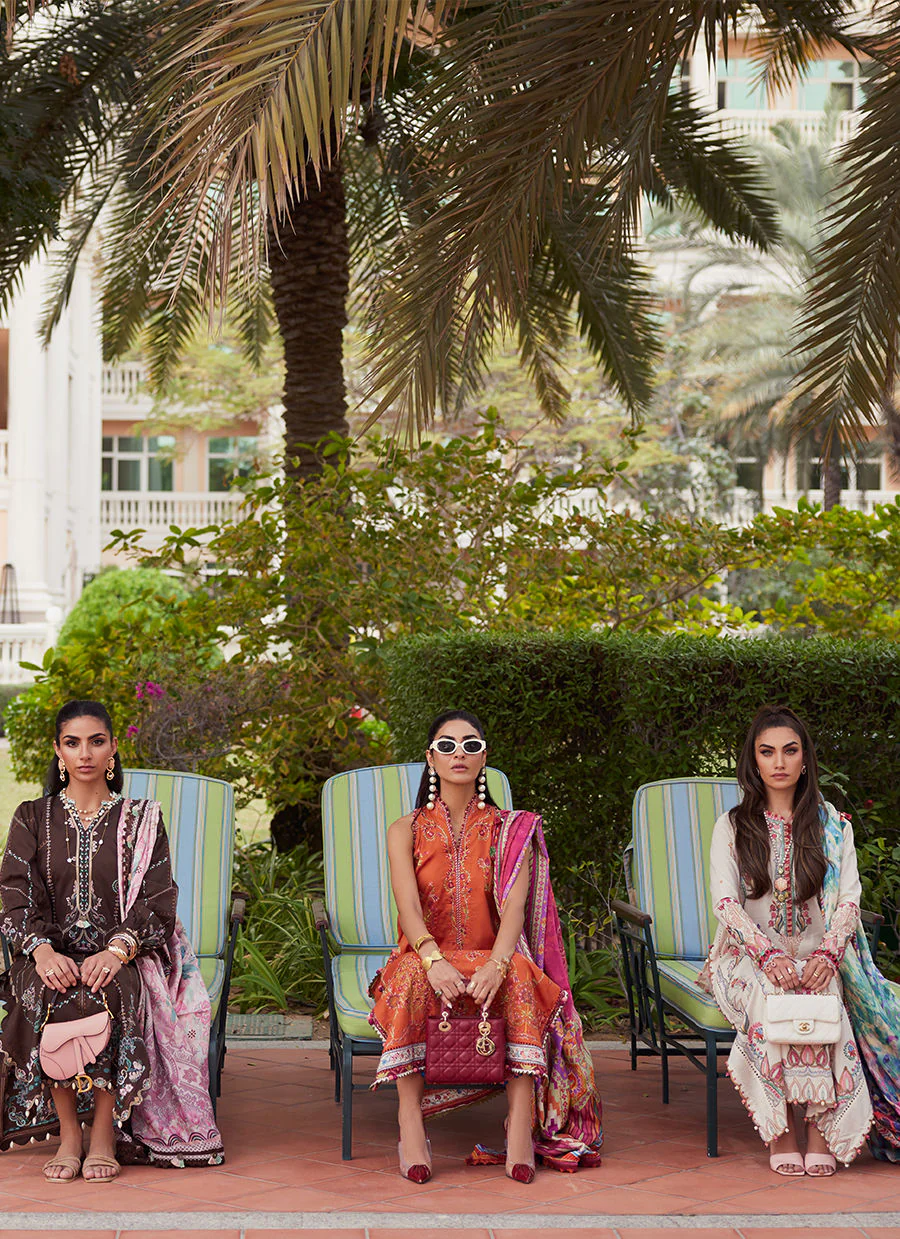 Farah Talib Aziz WES Luxury Lawn – Rita Rust - Image 12