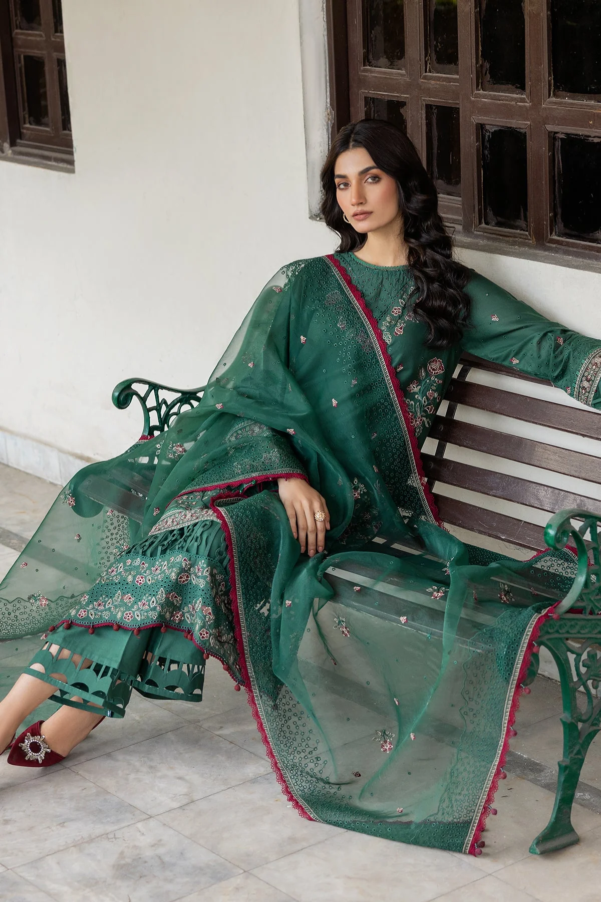 Farasha Bahaar Embroidered Lawn Collection – Azure Grace - Image 4