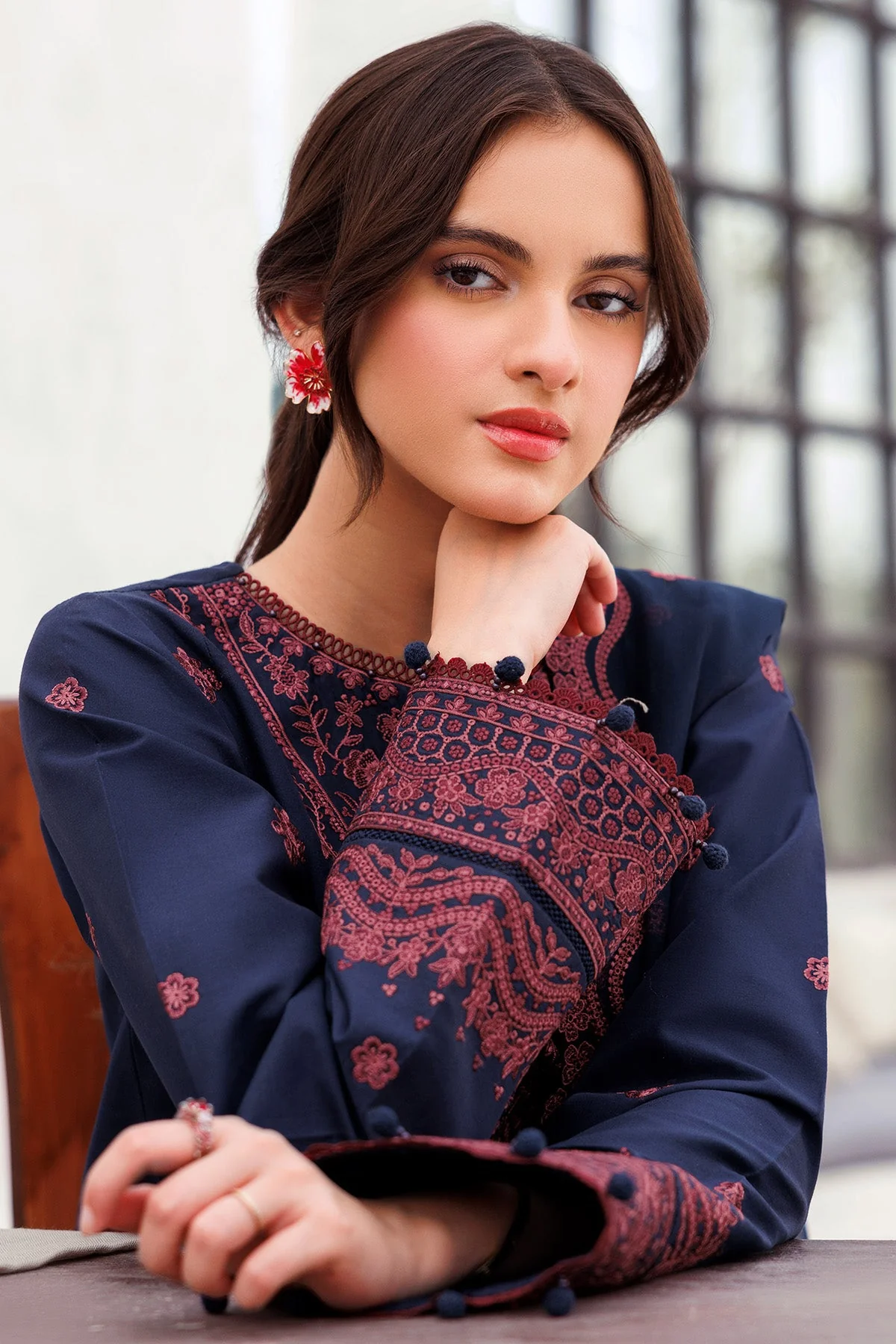 Farasha Bahar Spring/Summer Lawn – Cobalt Charm - Image 4