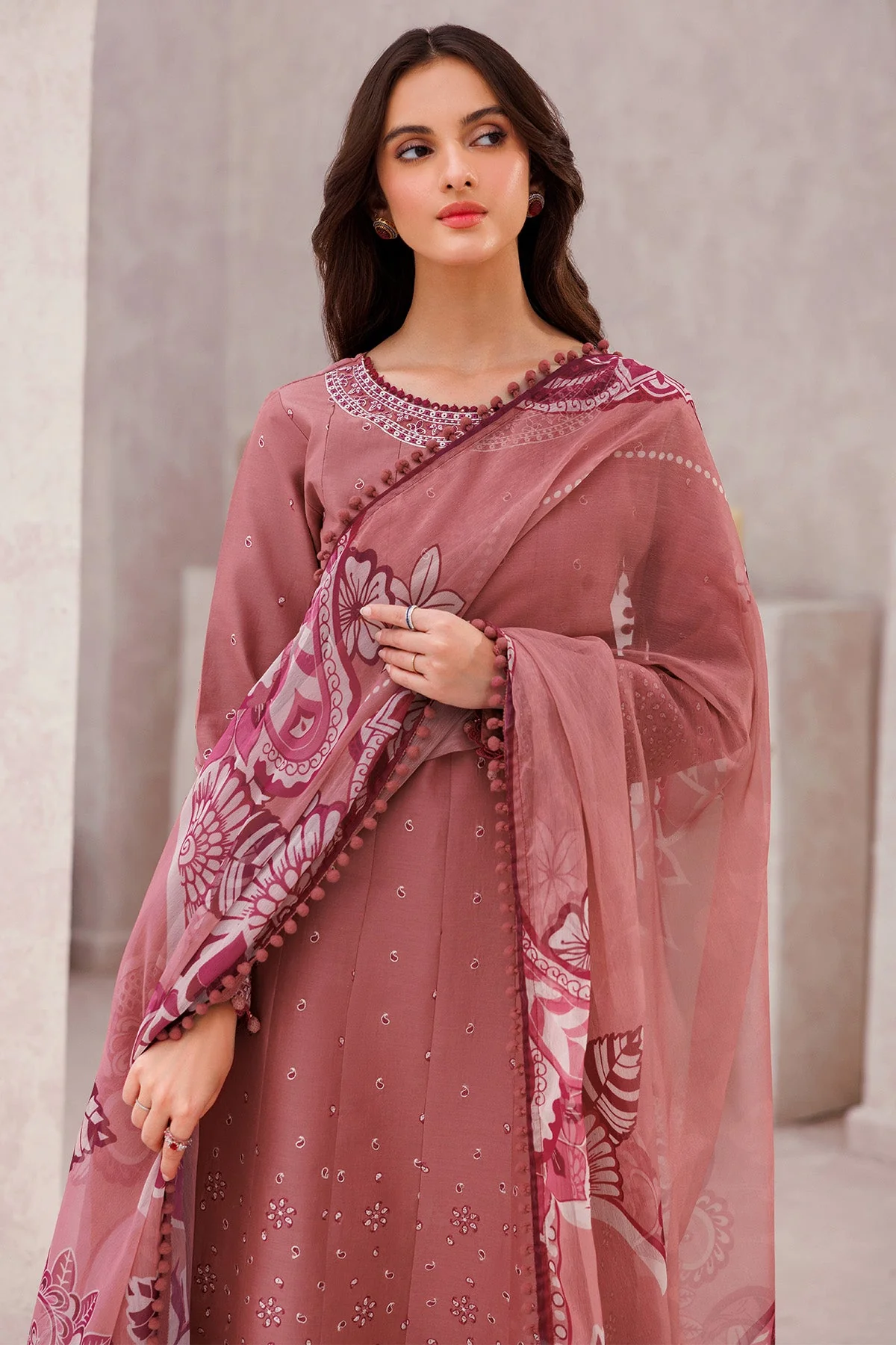 Farasha Bahar Spring/Summer Lawn – Pink Whisper - Image 2