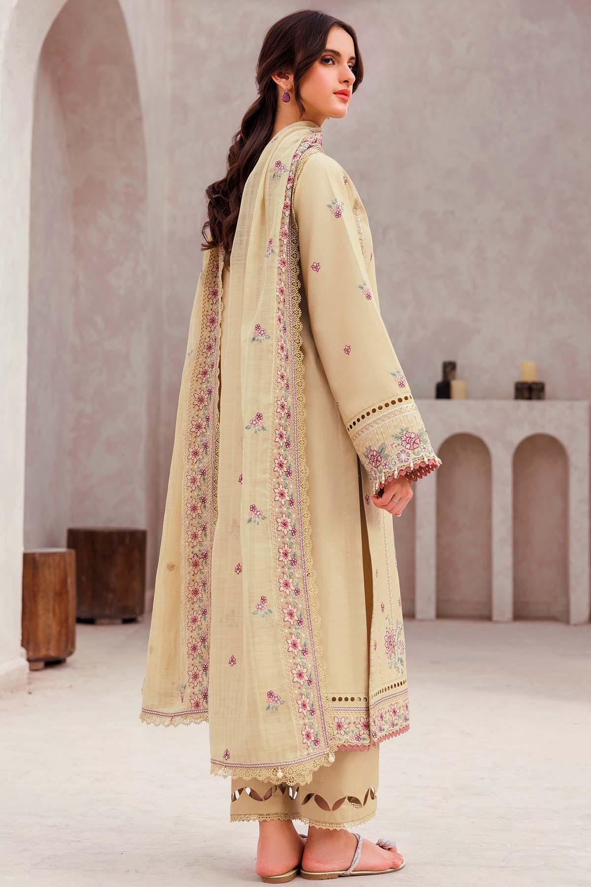Farasha Bahar Spring/Summer Lawn – Surreal Beige - Image 6