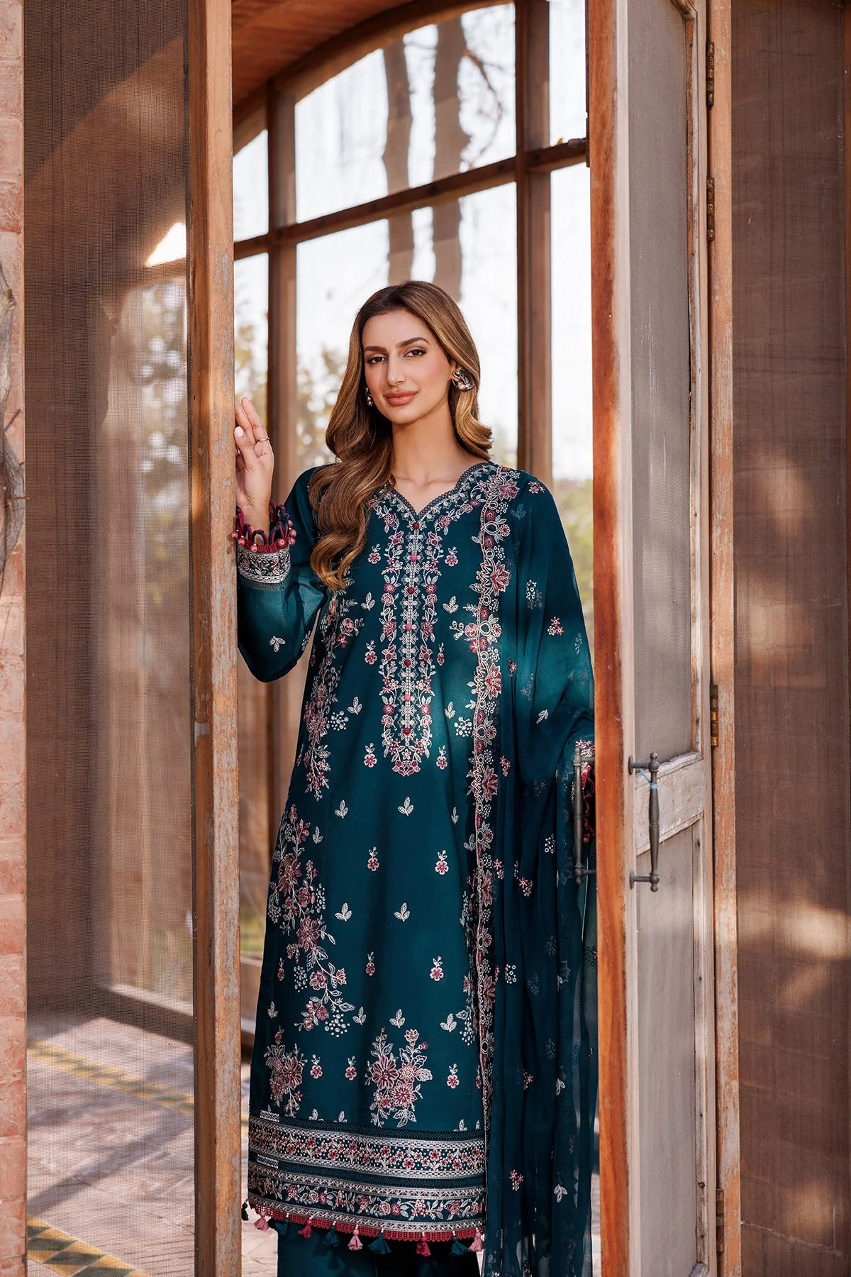 Farasha Dastoor Embroidered Lawn Collection – Emerald Charm - Image 2
