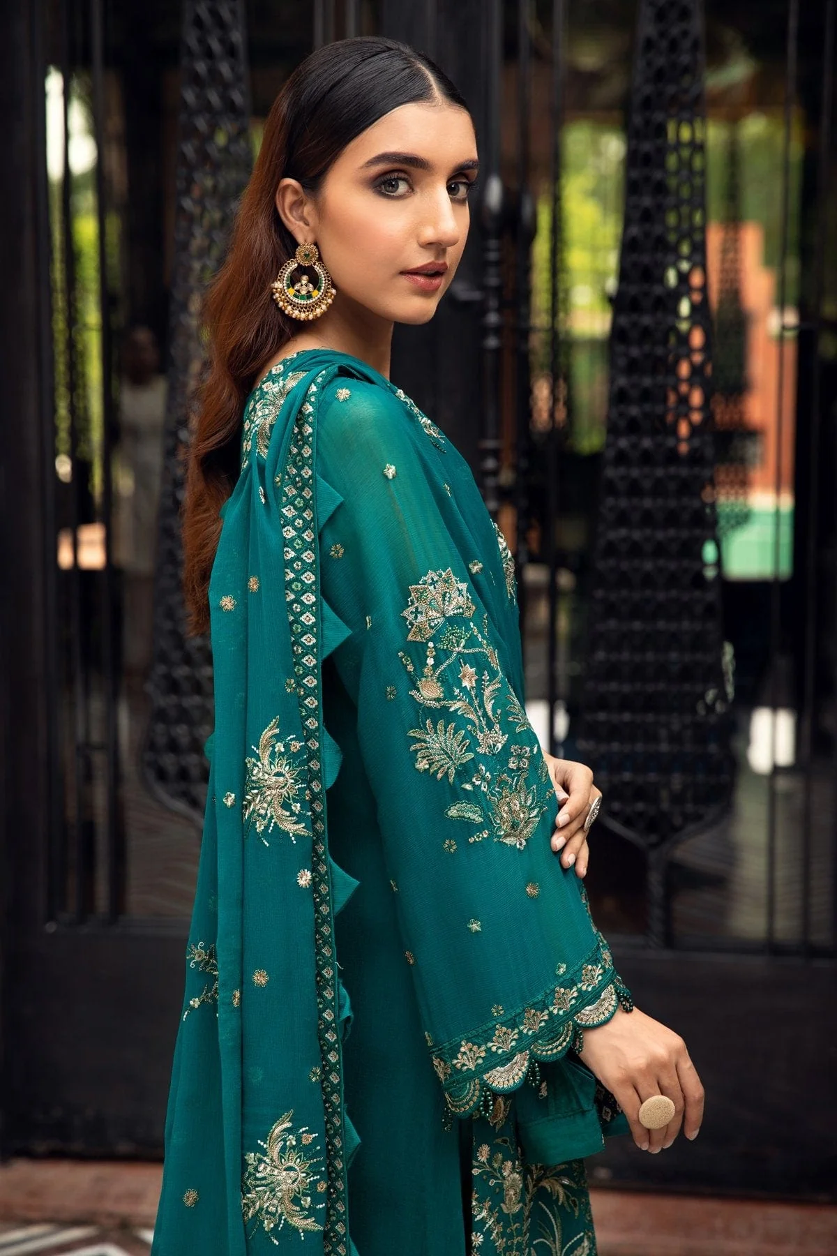 Farasha Embroidered Chiffon Collection – Jade - Image 5