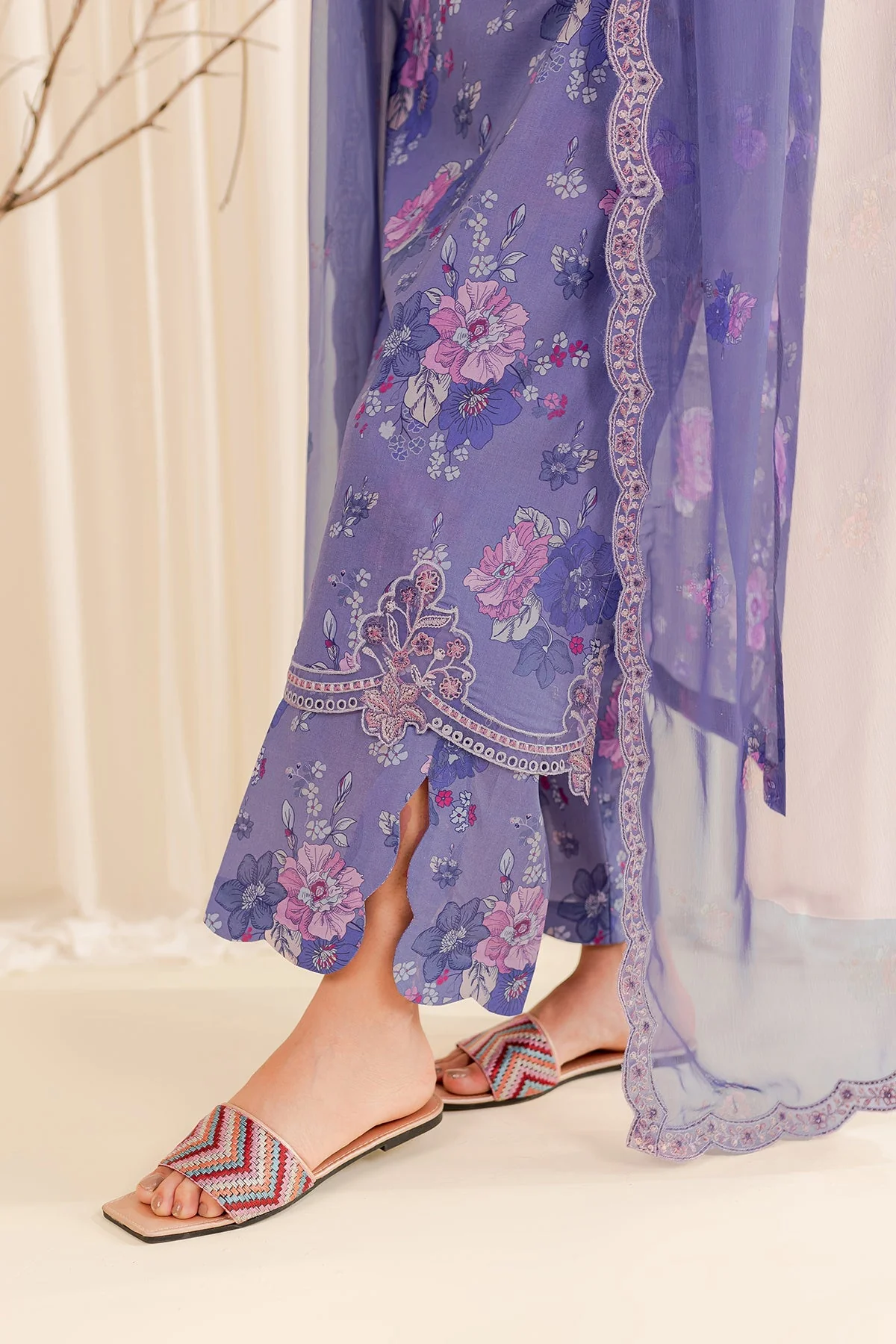 Farasha Embroidered Essentials Lawn Collection 2024 – Lavender Bliss - Image 5