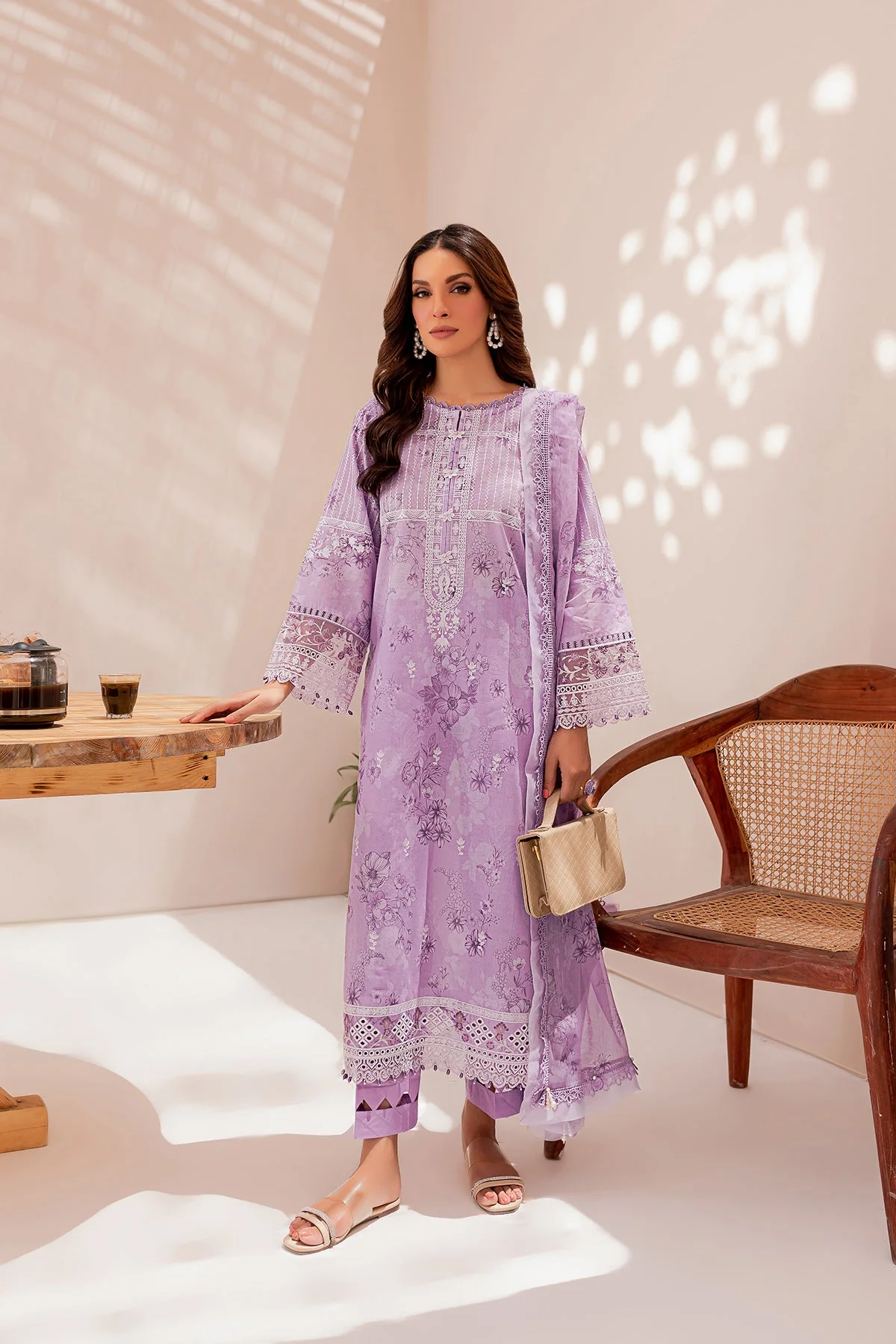 Farasha Mehak Festive Lawn Collection – Lavender Ray - Image 3