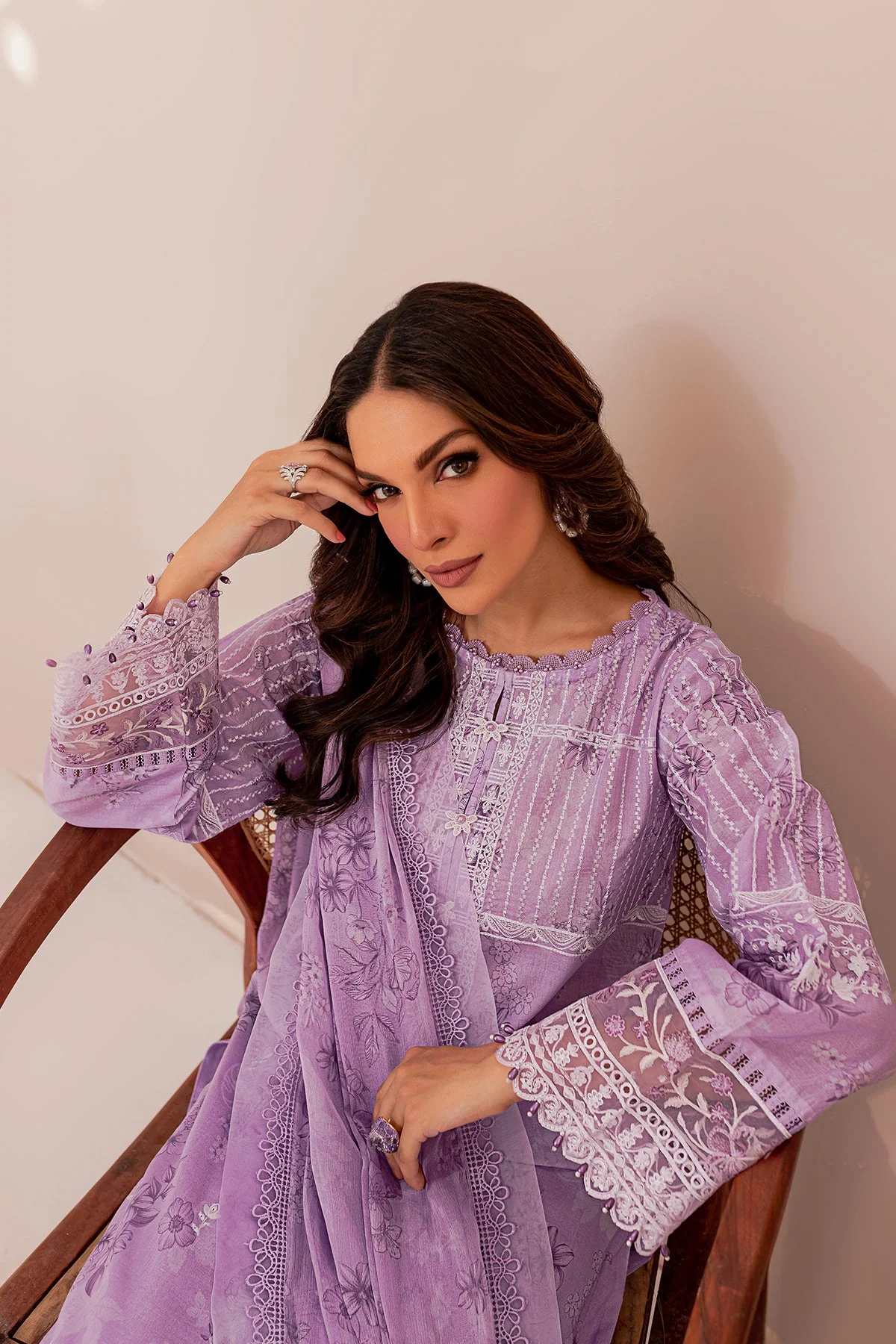 Farasha Mehak Festive Lawn Collection – Lavender Ray - Image 5