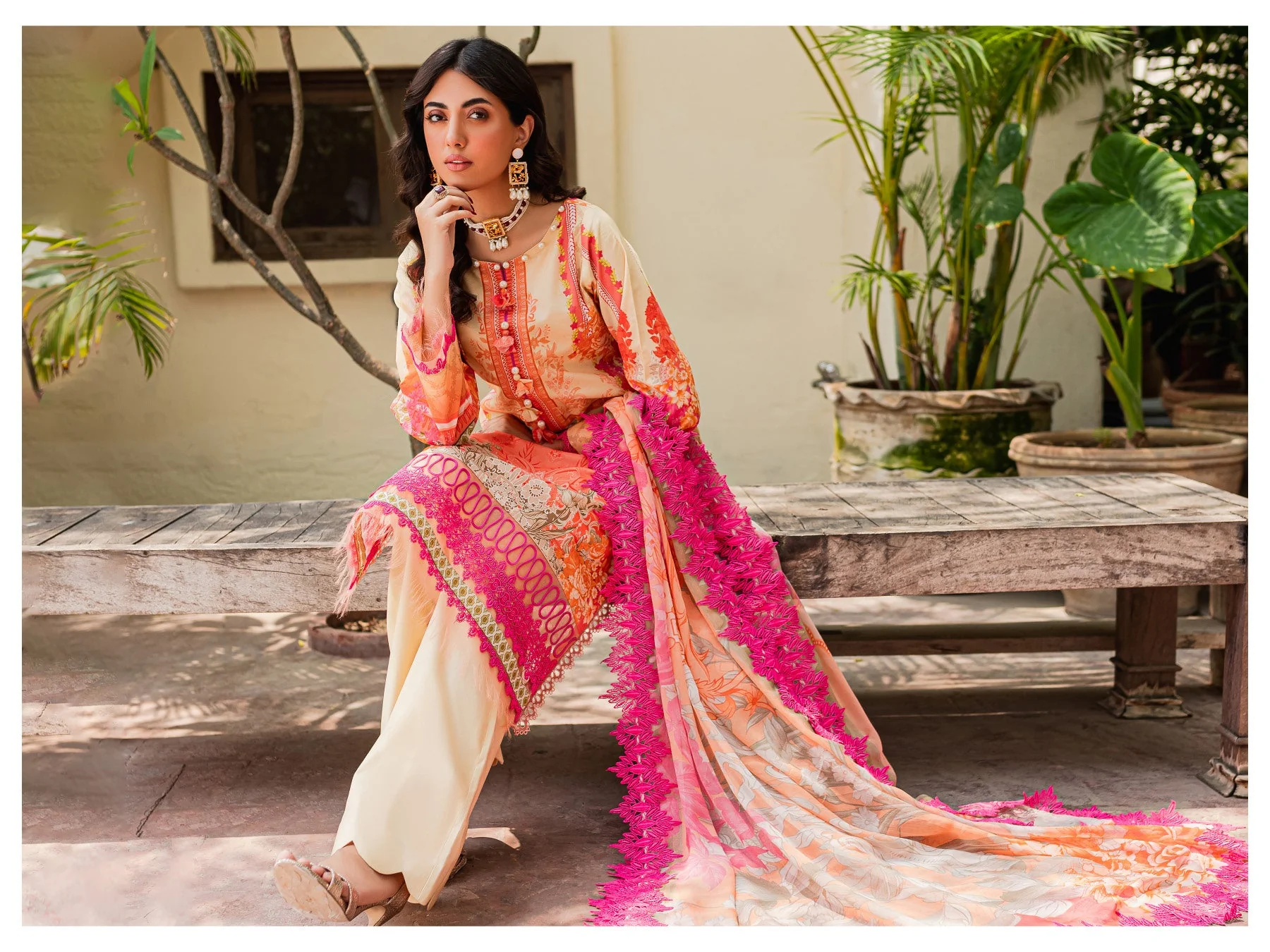 Firdous Lawn Collection with Chiffon Dupatta  – 20322-A - Image 3