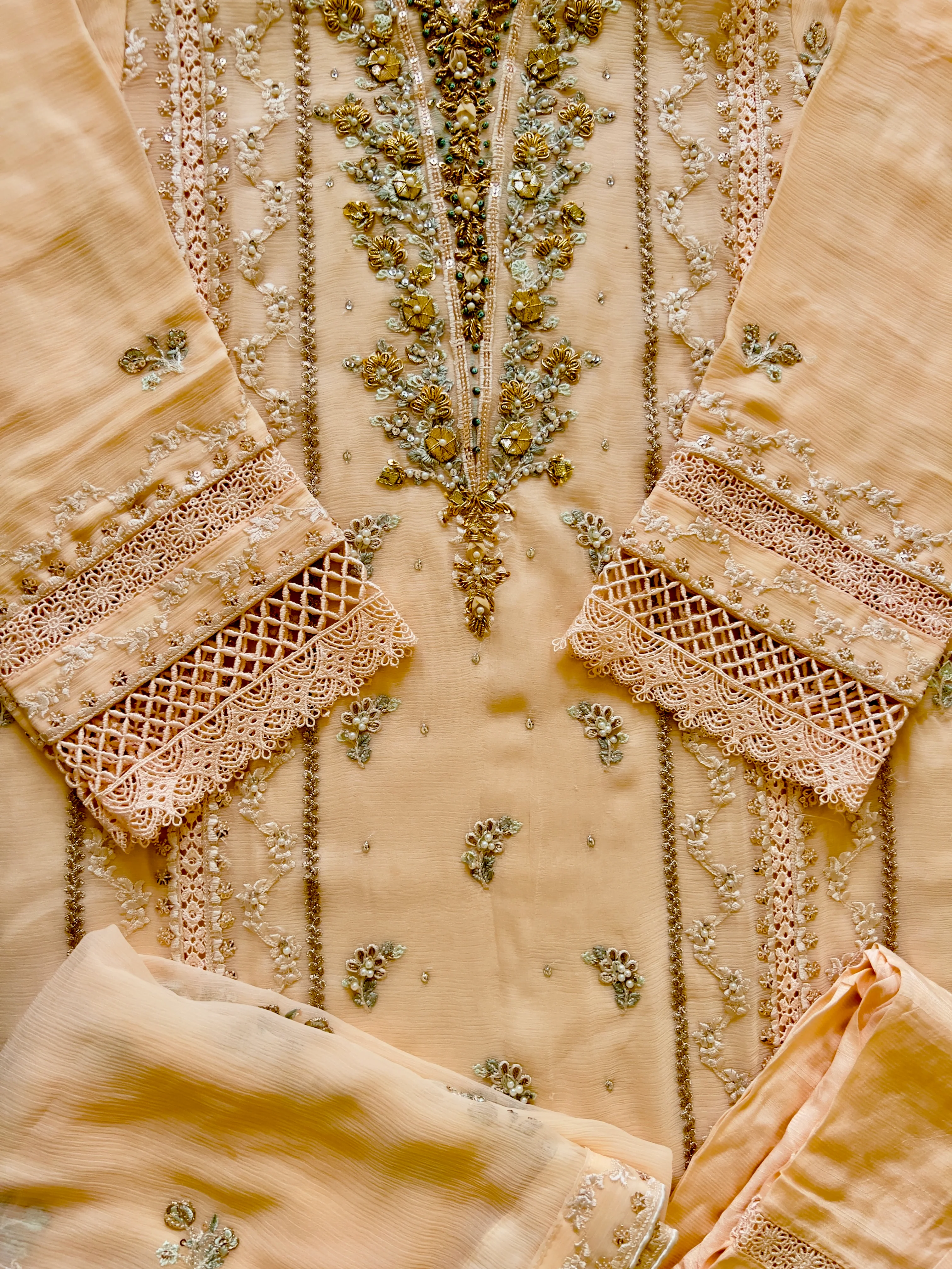 Formal Stitched/Pret Handwork & Embroidered 3PC Pakistani Suit – AN-6 - Image 2