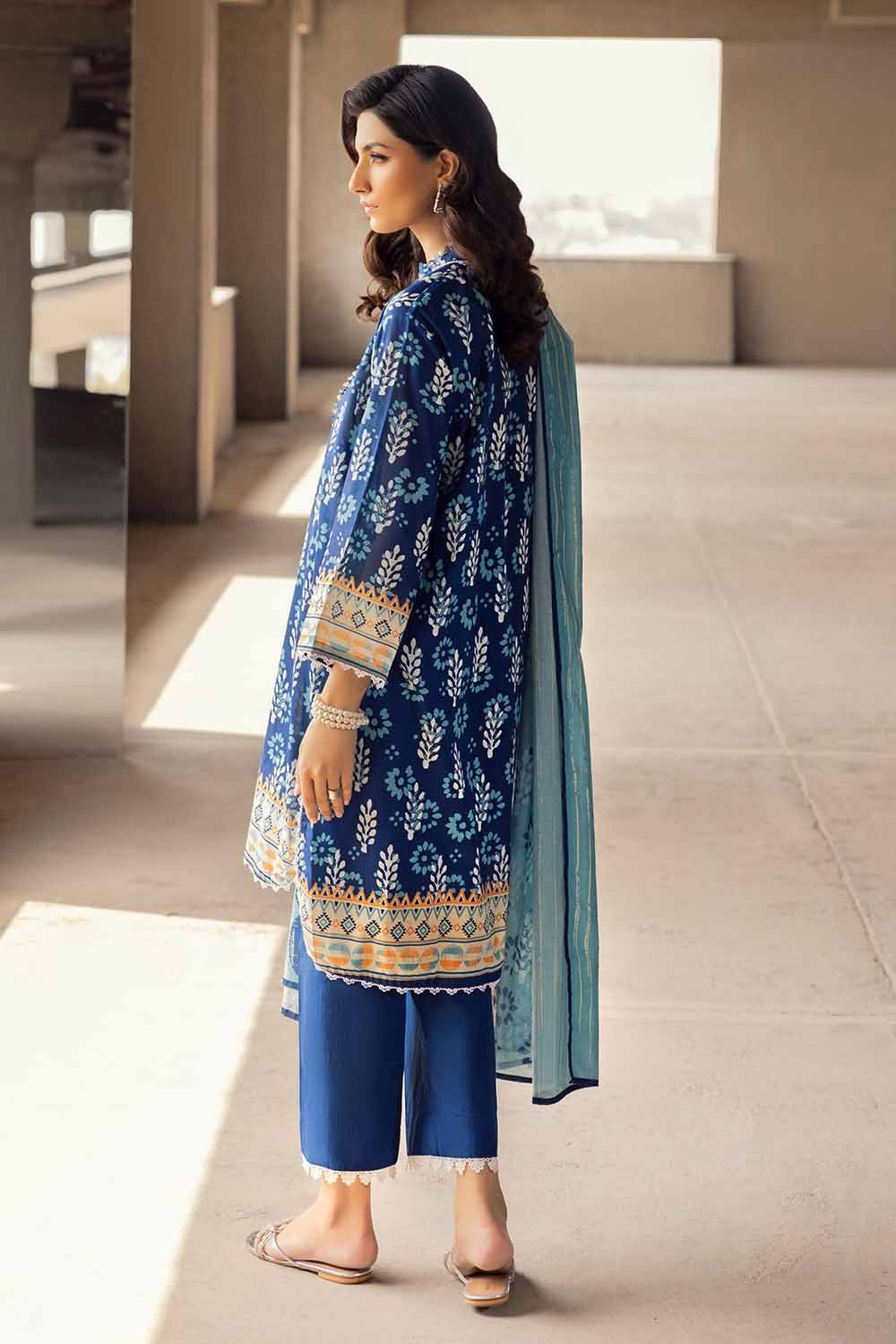 Gul Ahmed 2023 – 2PC Embroidered Cambric Suit with Printed Lawn Dupatta TCE-32001 - Image 3