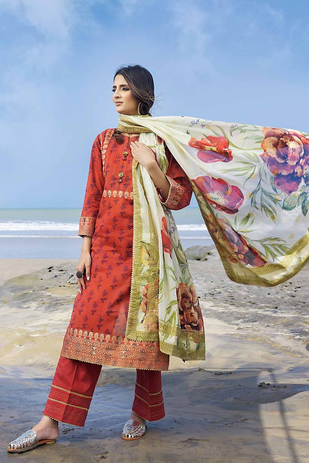 Gul Ahmed 2023 – 3PC Jacquard Digital Printed Suit MJ-32051 - Image 3