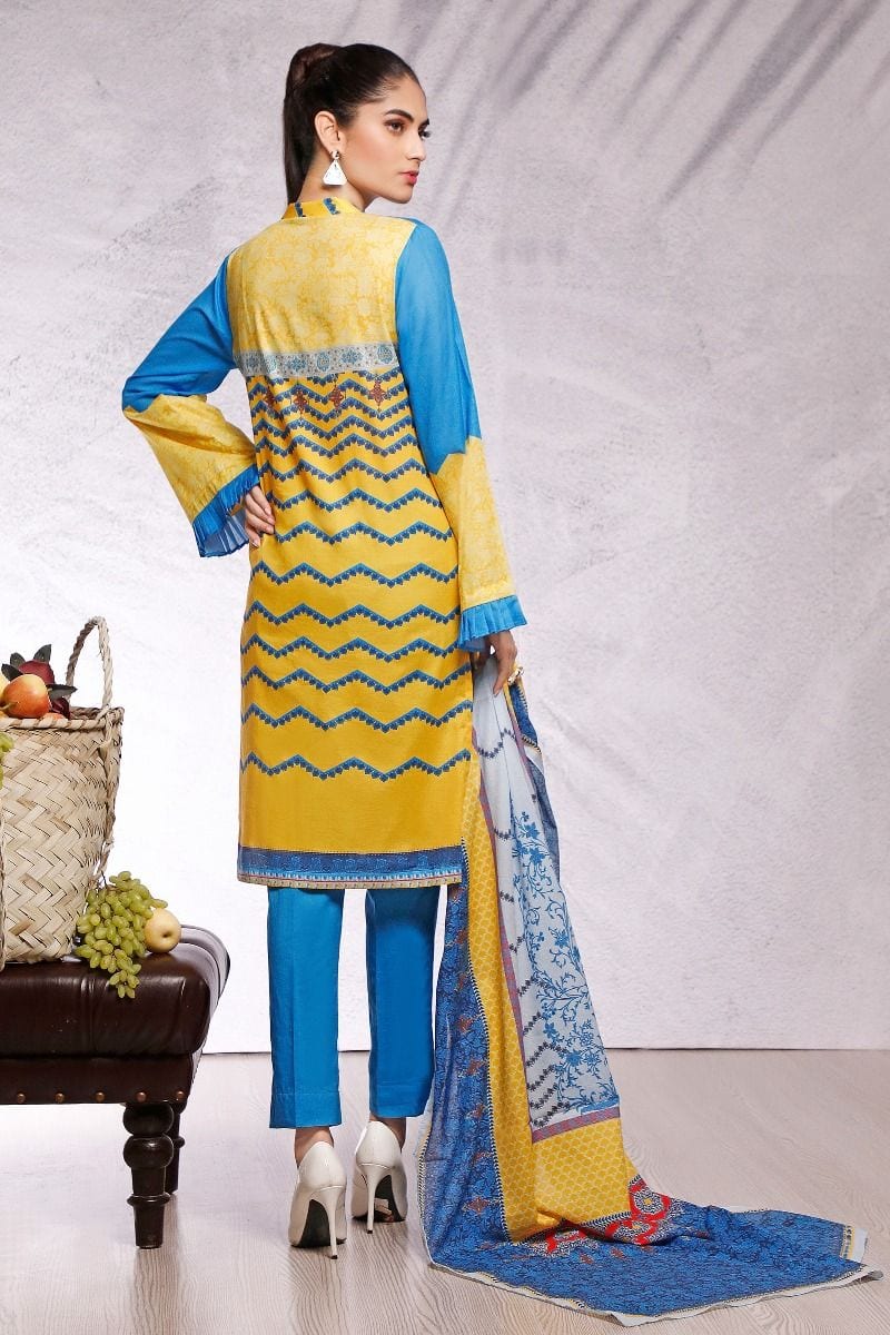 Gul Ahmed Azaadi Edition โ 3 PC Unstitched Digital Printed Lawn Suit CLP-18 A - Image 3