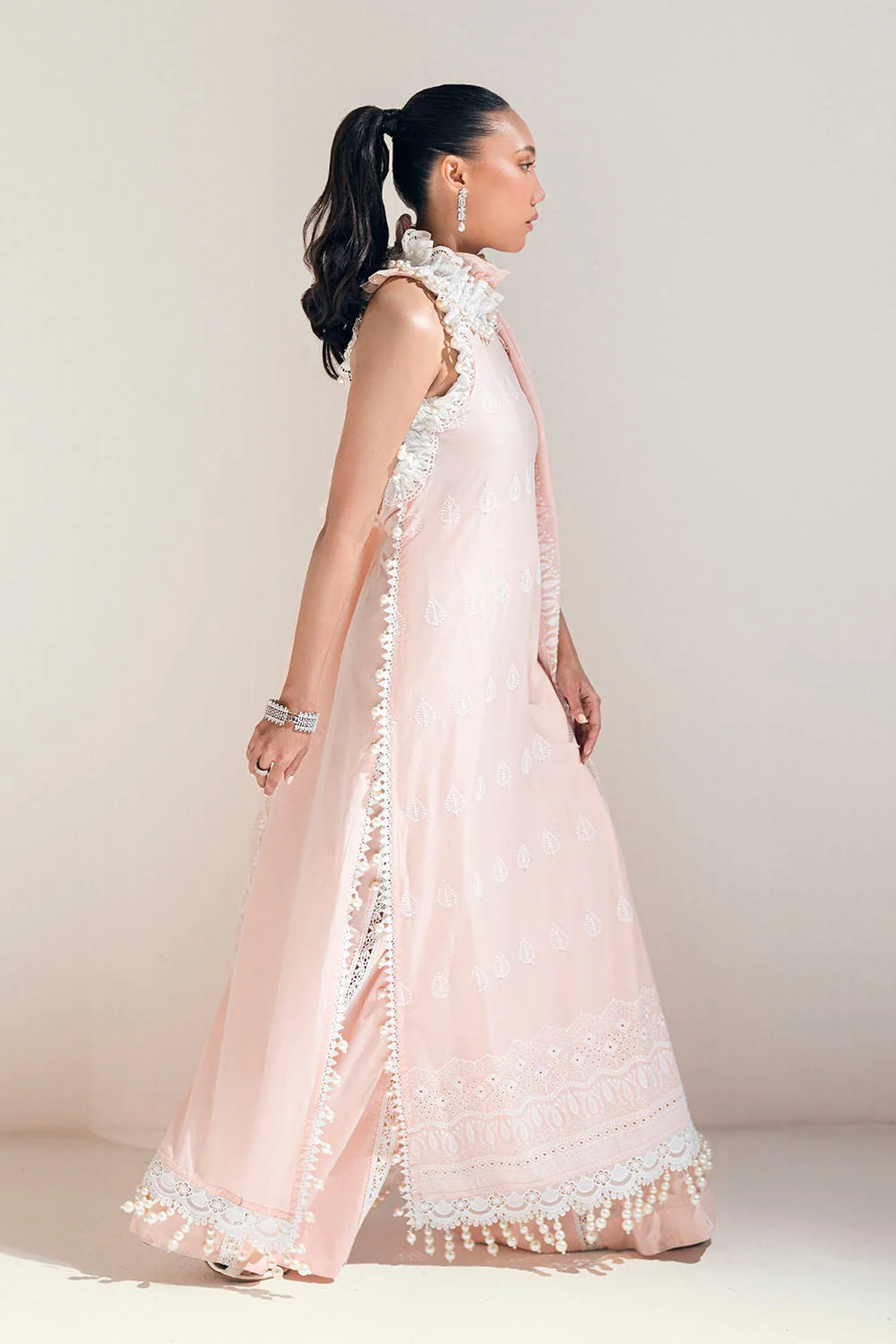 Gul Ahmed · Chikankari – 3 Piece Schiffli Embroidered Lawn Suit with Schiffli Embroidered Chiffon Dupatta PM-52049 - Image 2