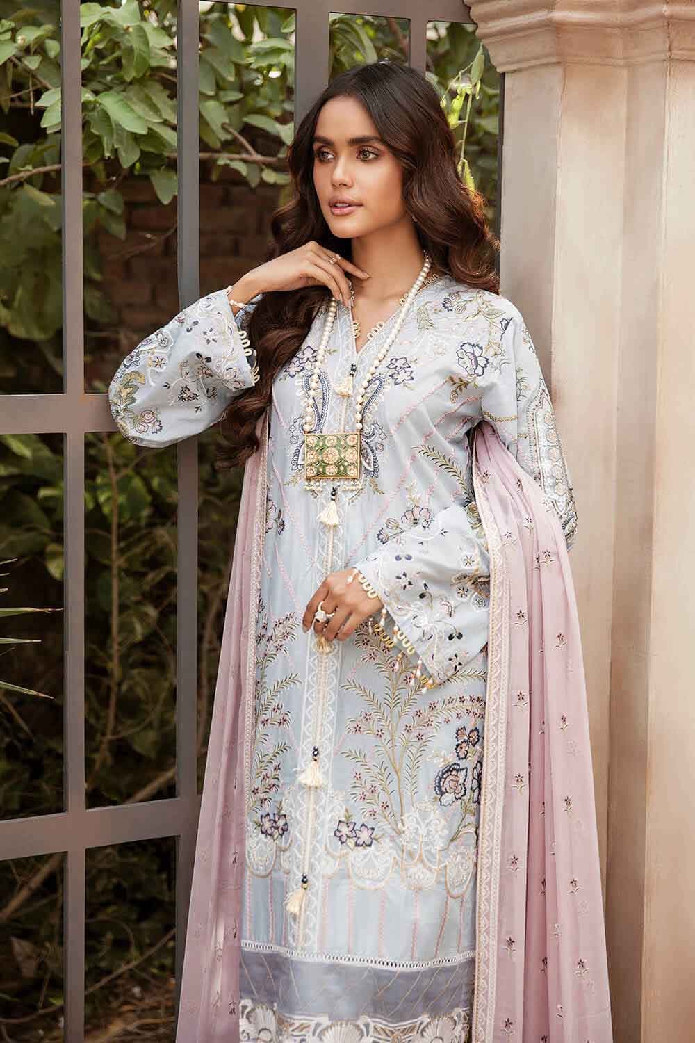 Gul Ahmed Eid Collection 2022 – Embroidered Chiffon Suit with Chiffon Dupatta FE-12059 - Image 2