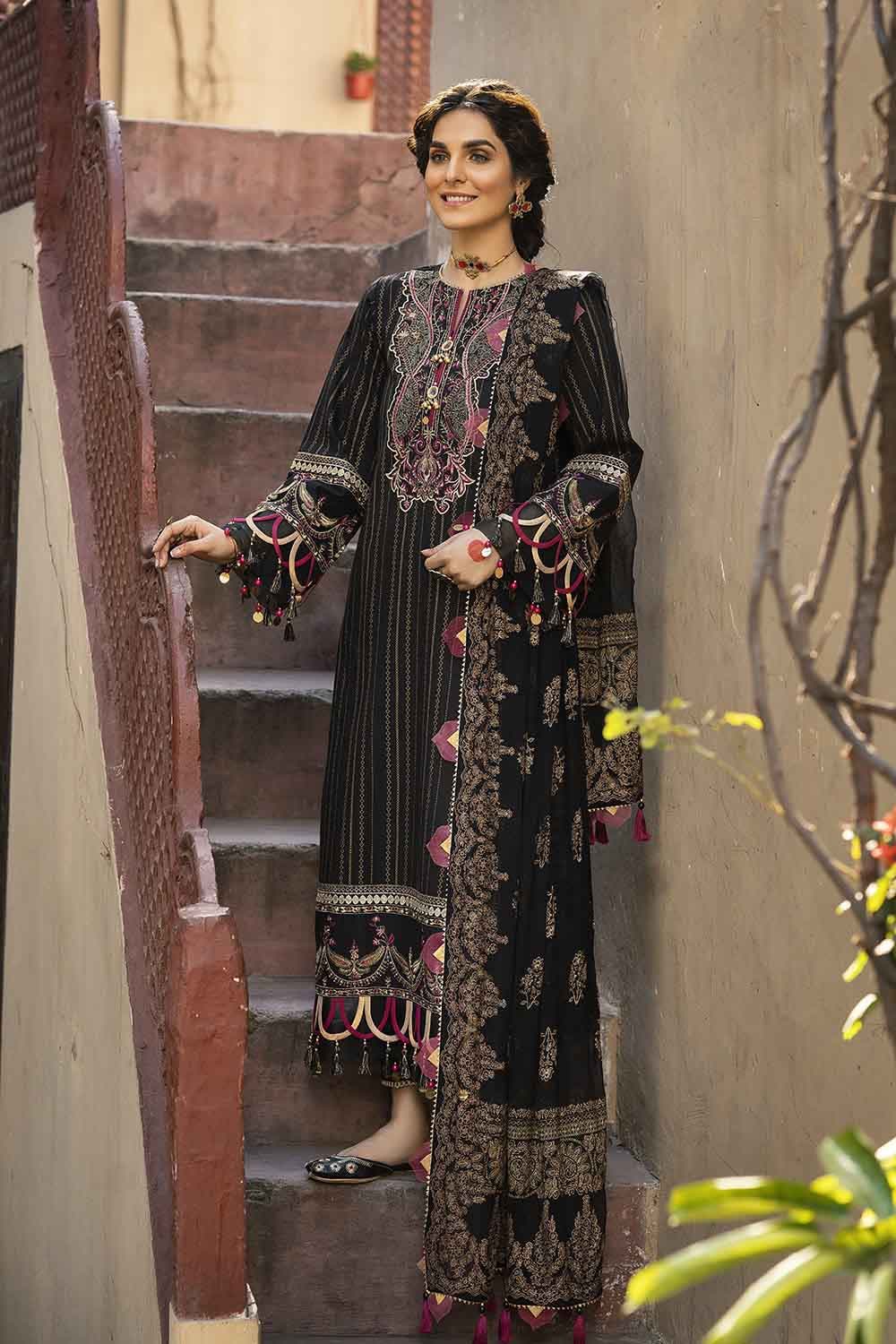 Gul Ahmed Eid Collection 2022 – Embroidered Chiffon Suit with Chiffon Dupatta FE-22081 - Image 3