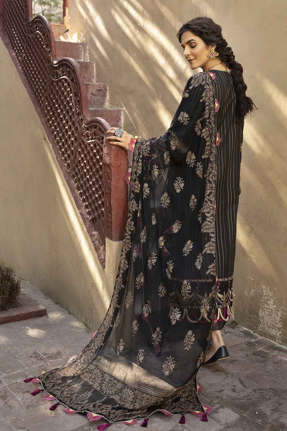 Gul Ahmed Eid Collection 2022 – Embroidered Chiffon Suit with Chiffon Dupatta FE-22081 - Image 5