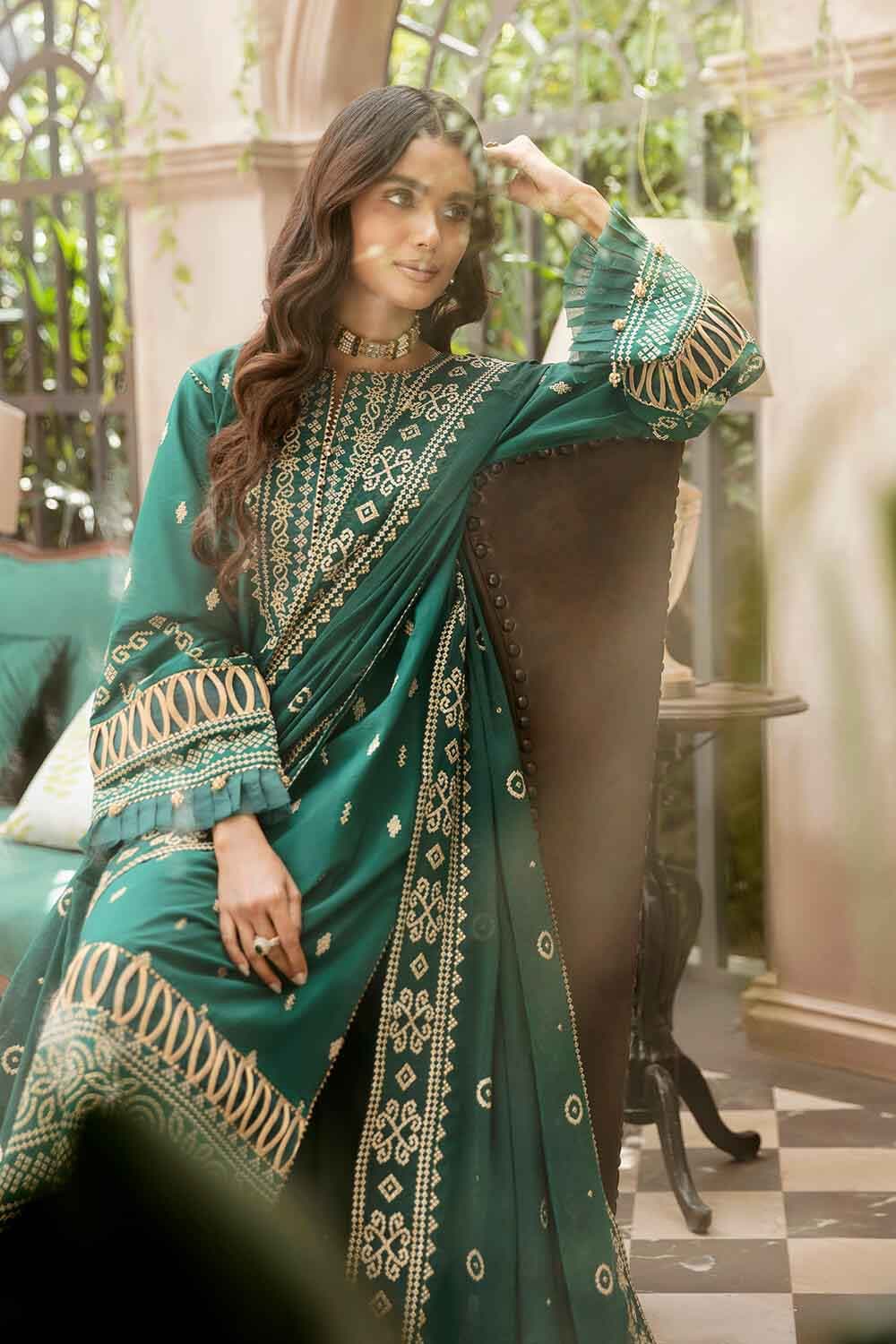 Gul Ahmed Eid Collection 2022 – Embroidered Luxury Lawn Suit with Yarn Dyed Dupatta FE-12020 - Image 4