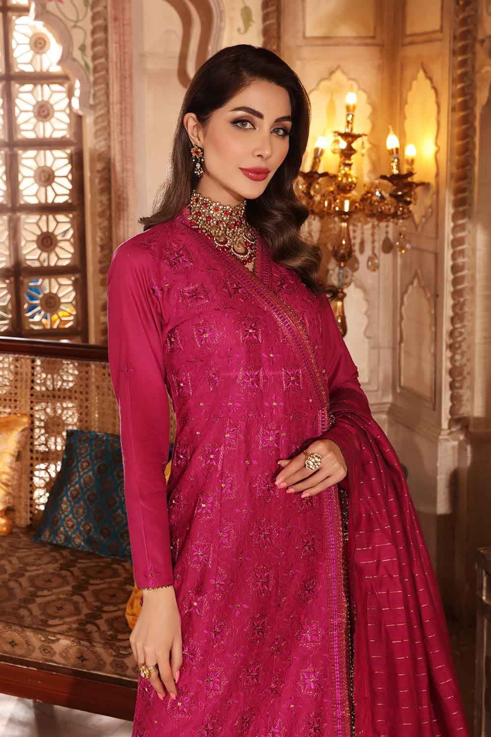 Gul Ahmed Eid Collection 2022 – Embroidered Luxury Lawn Suit with Yarn Dyed Dupatta FE-12195 - Image 6
