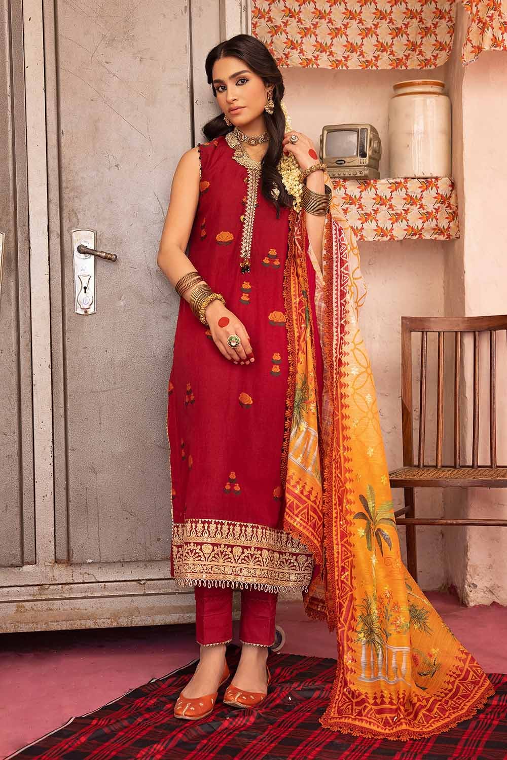 Gul Ahmed Festive – 3PC Embroidered Jacquard Shirt with Digital Printed Jacquard Dupatta and Neckline FE-32035 - Image 3