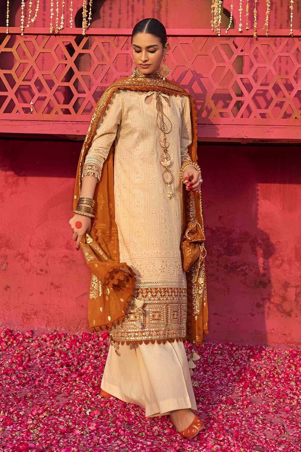 Gul Ahmed Festive – 3PC Foam Printed Embroidered Lawn Shirt with Foil Printed Chiffon Dupatta BM-32036 - Image 2