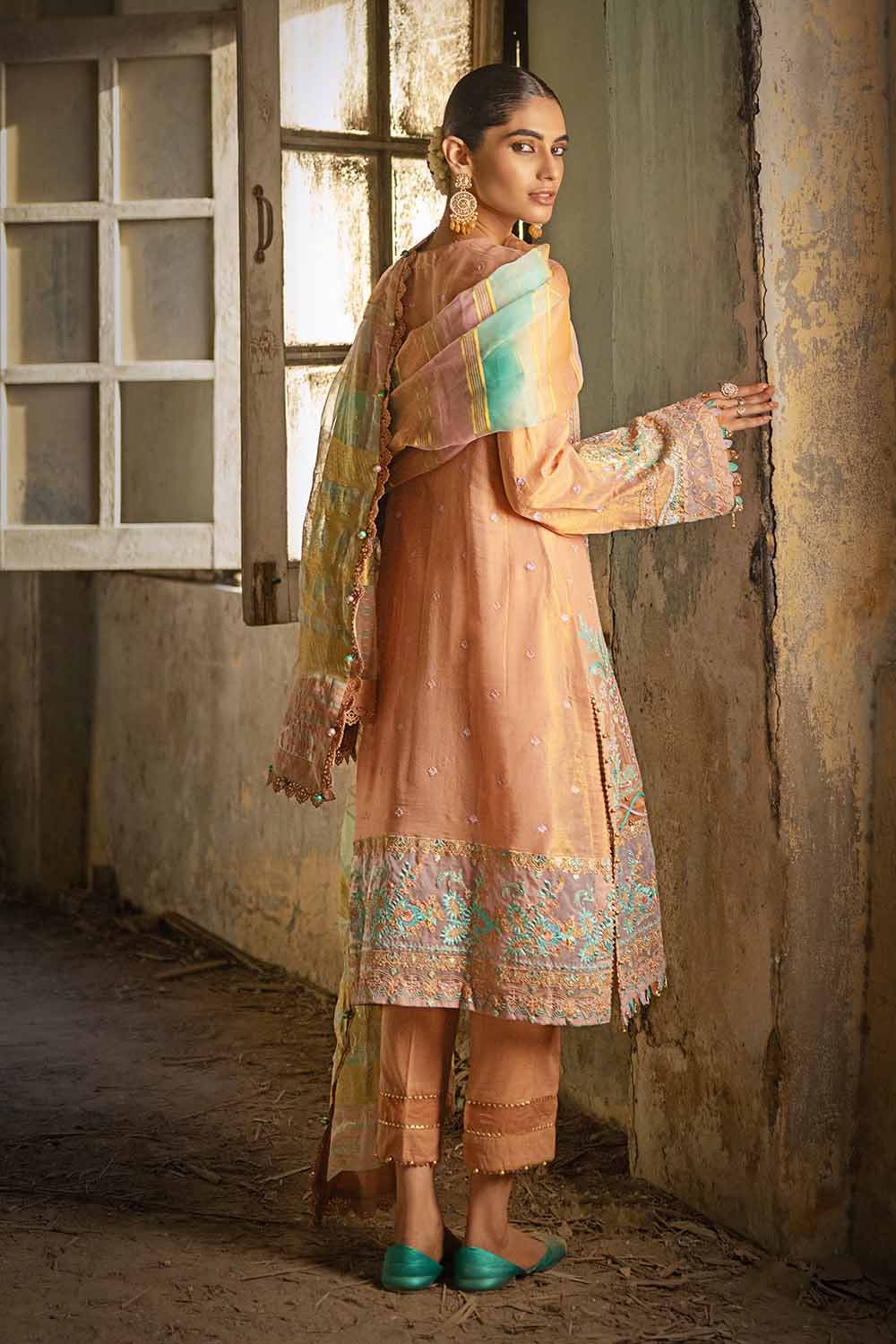 Gul Ahmed Festive โ 3PC Sequins Embroidered Mehsuri Suit with Jacquard Organza Dupatta FE-32070 - Image 3