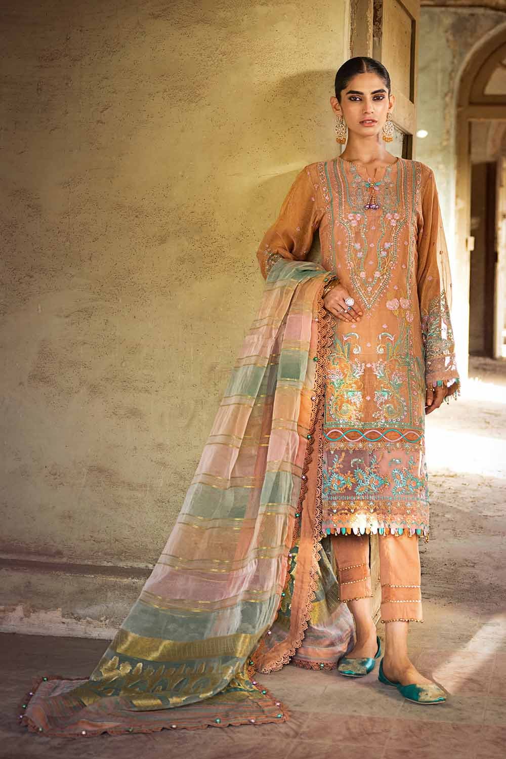 Gul Ahmed Festive โ 3PC Sequins Embroidered Mehsuri Suit with Jacquard Organza Dupatta FE-32070 - Image 5