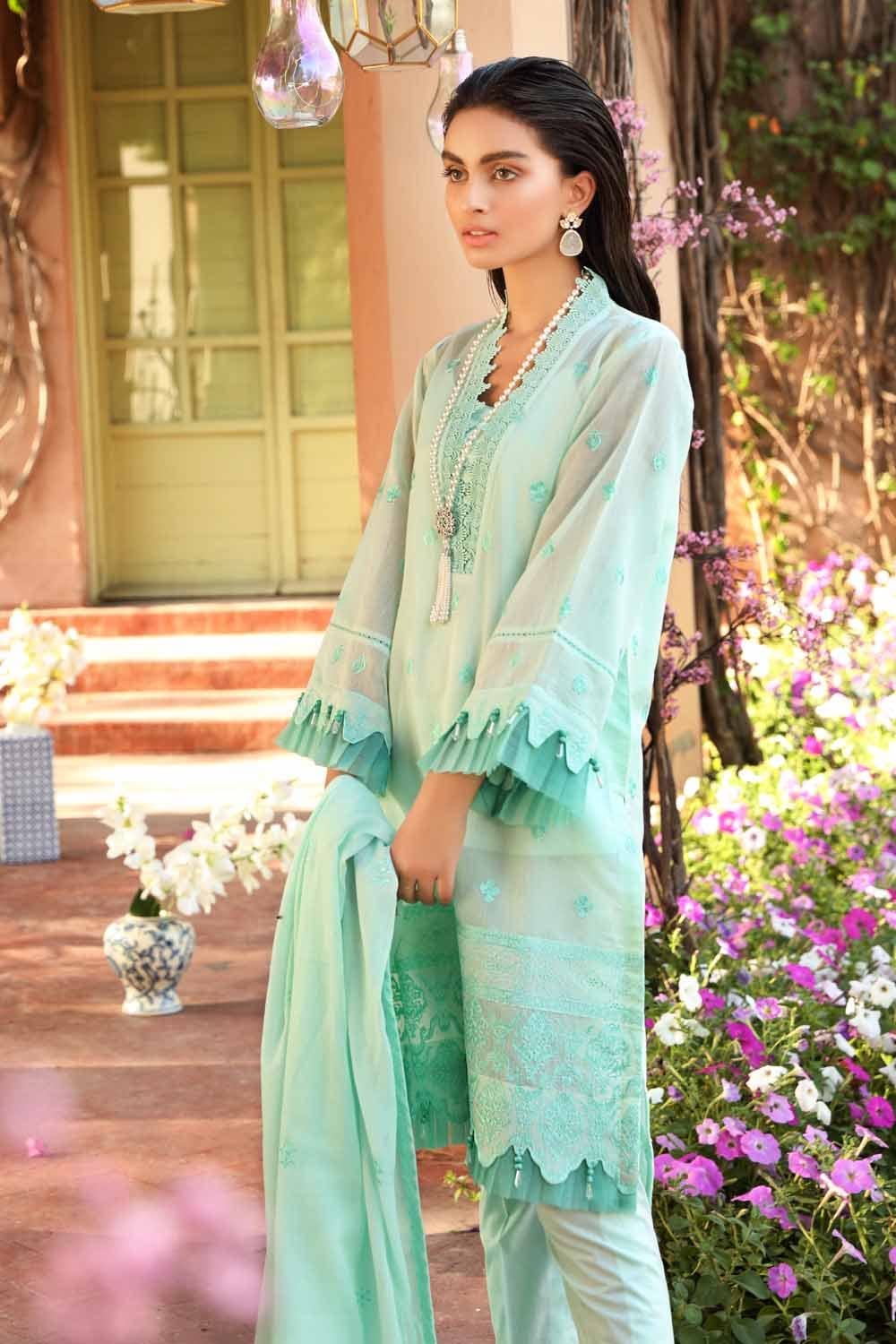 Gul Ahmed Festive Collection โ Embroidered Lawn Suit with Cotton Dupatta FE-12258 - Image 3