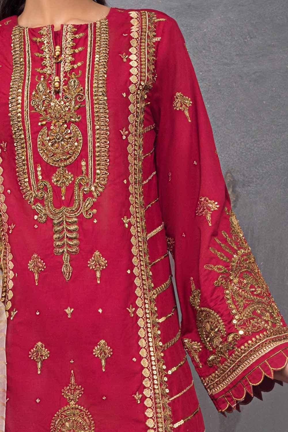 Gul Ahmed Festive Collection – Embroidered Lawn Suit with Dobby Organza Dupatta FE-12260 - Image 2