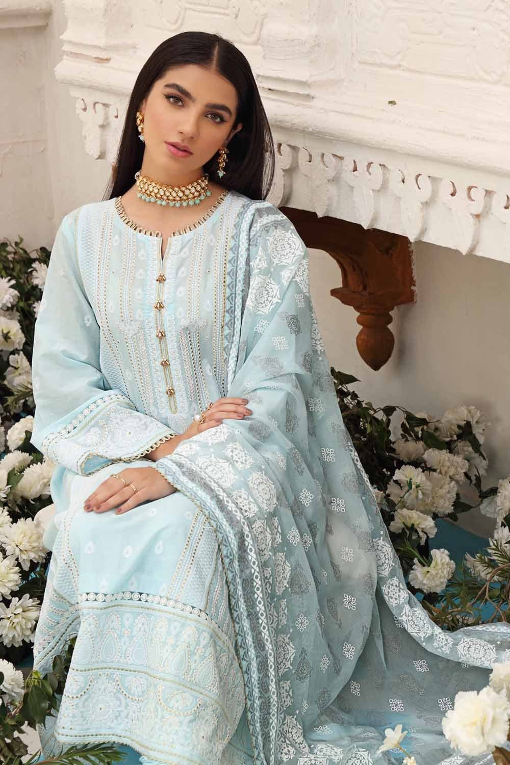 Gul Ahmed Festive Collection – Embroidered Lawn Suit with Gold Gold Printed Bamber Dupatta FE-12121 - Image 2