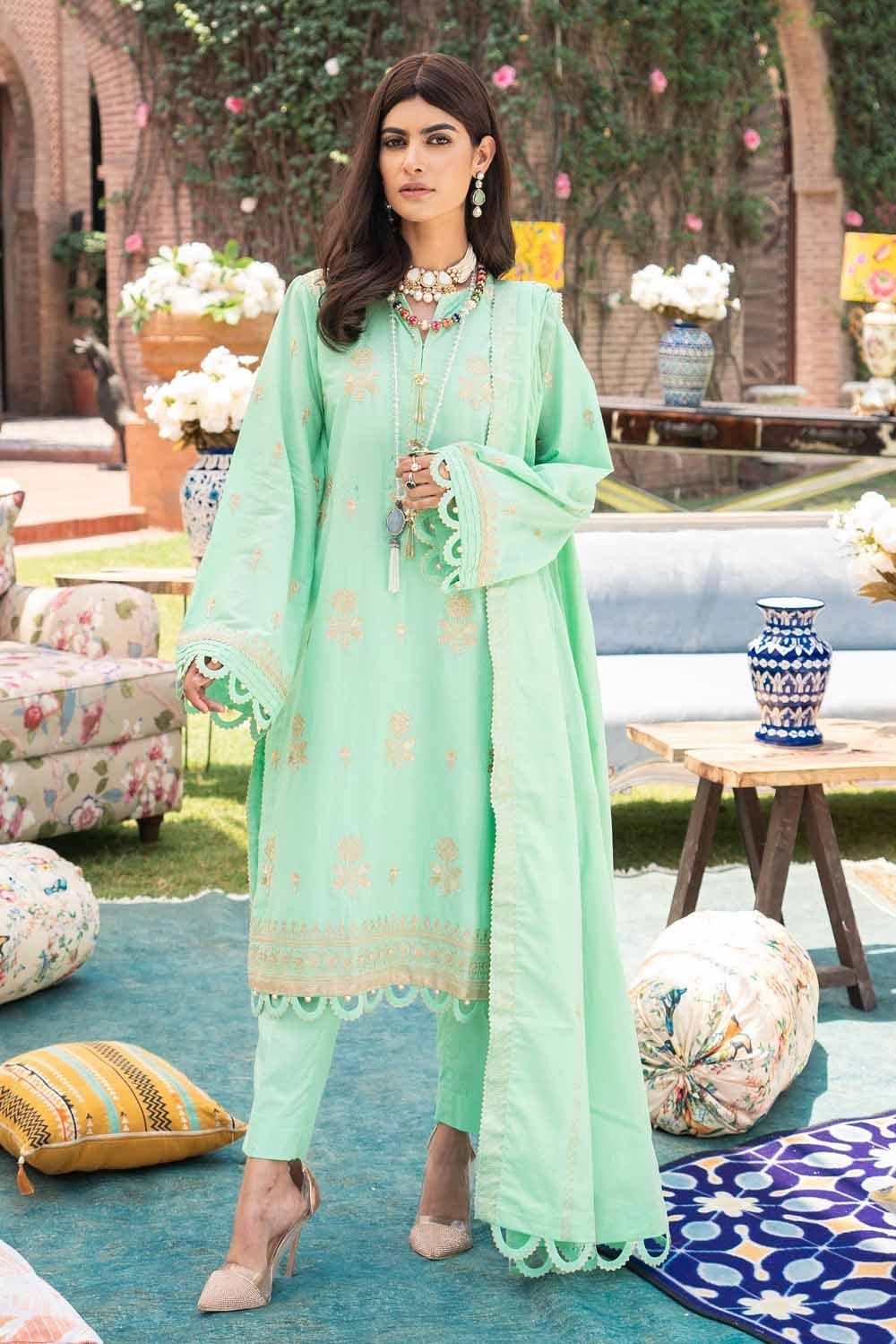 Gul Ahmed Festive Collection – Embroidered Lawn Suit with Jacquard Dupatta FE-12139