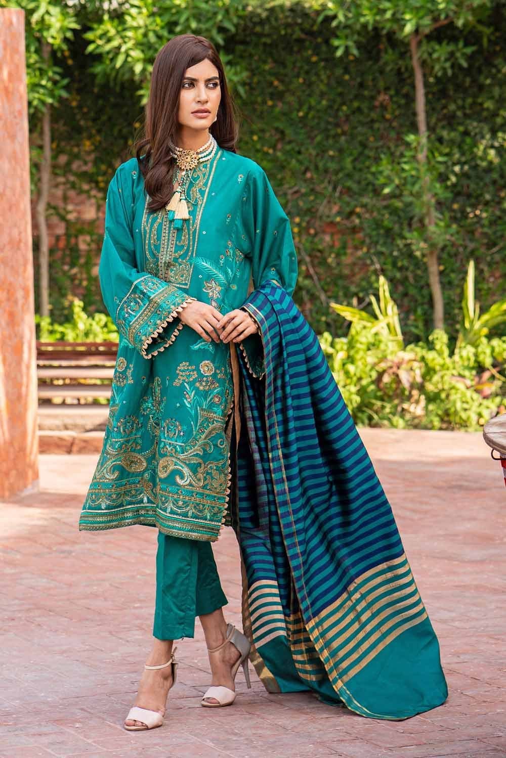 Gul Ahmed Festive Collection – Embroidered Lawn Suit with Jacquard Dupatta FE-12251 - Image 2