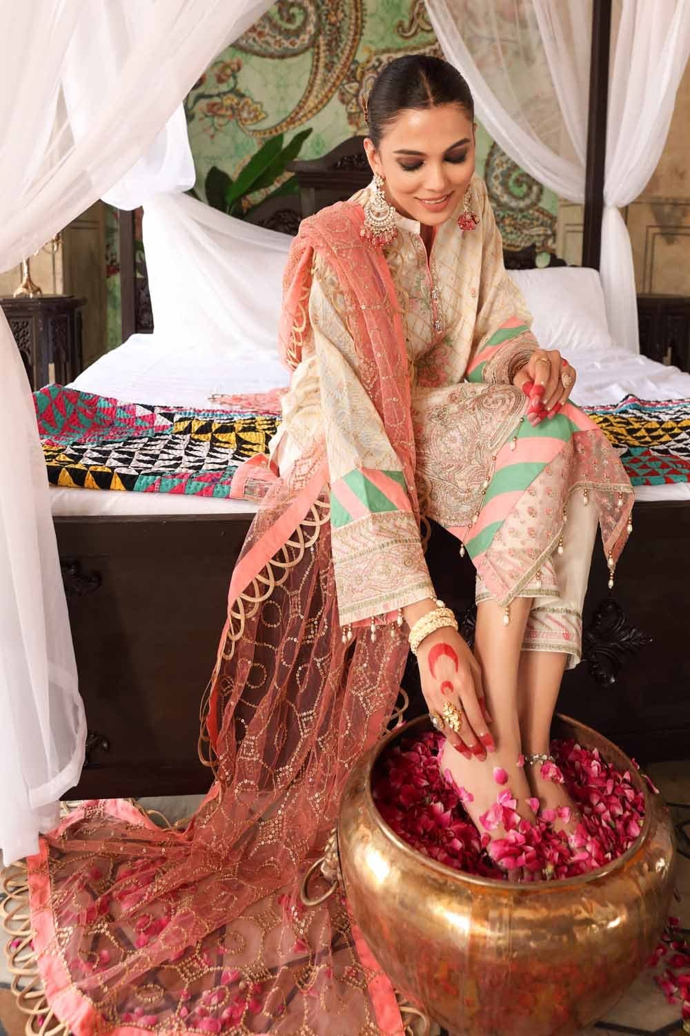 Gul Ahmed Festive Collection – Embroidered Lawn Suit with Net Dupatta FE-12010 - Image 2
