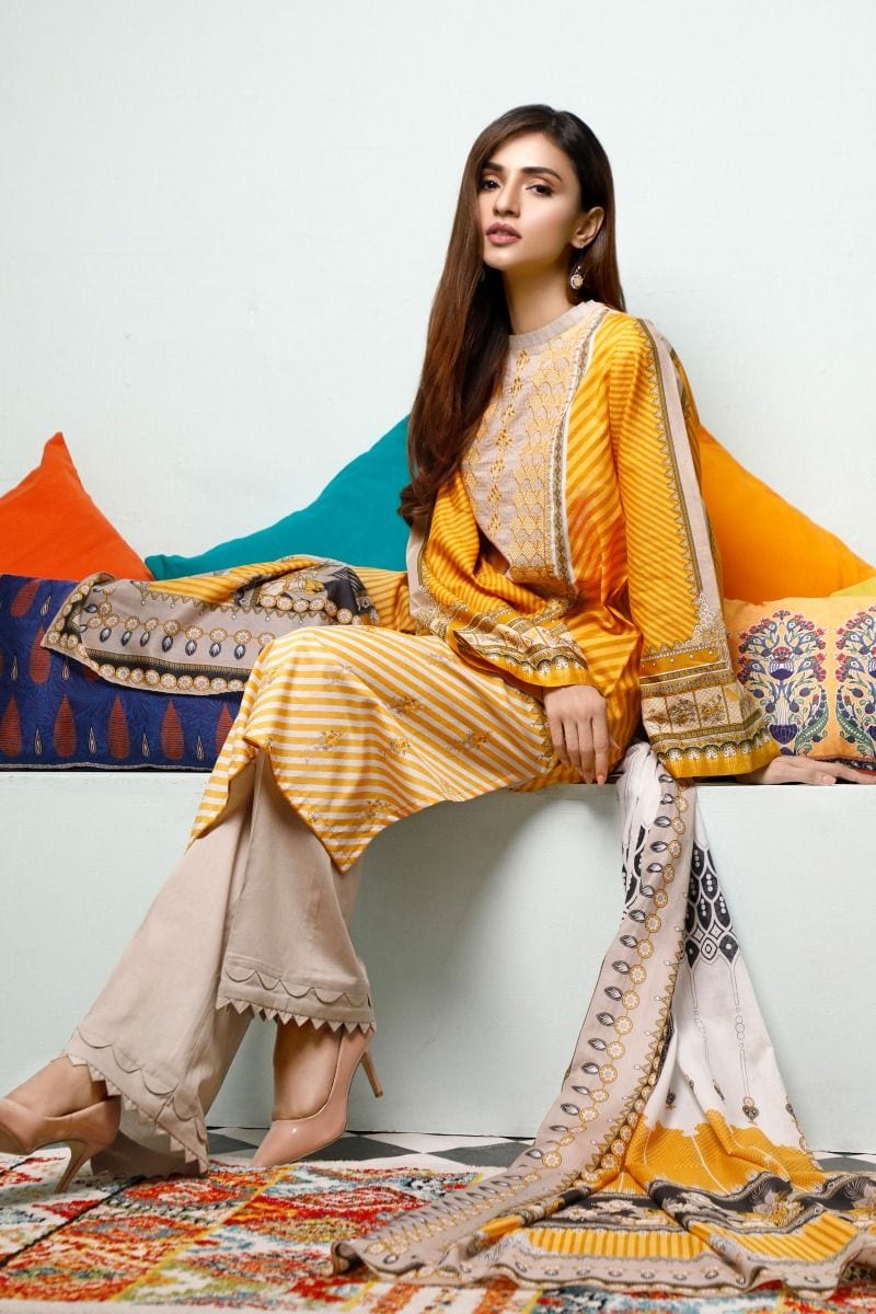 Gul Ahmed Mid-Summer Baraan Collection – 3 PC Unstitched Digital Embroidered Suit CL-892 - Image 3