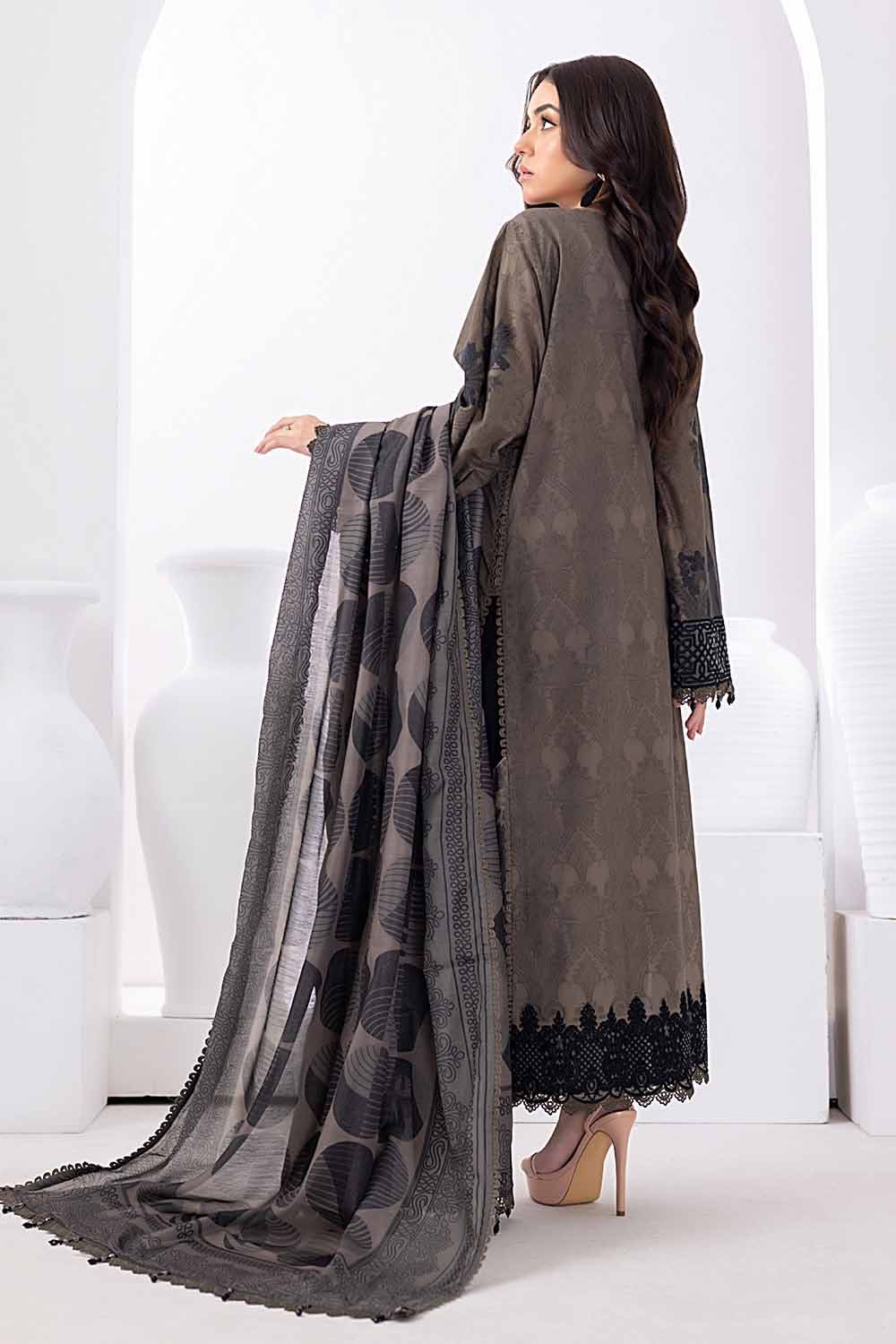 Gul Ahmed Monochrome Black & White – 3PC Unstitched Embroidered Suit with Paper Cotton Dupatta PC-32002 - Image 6
