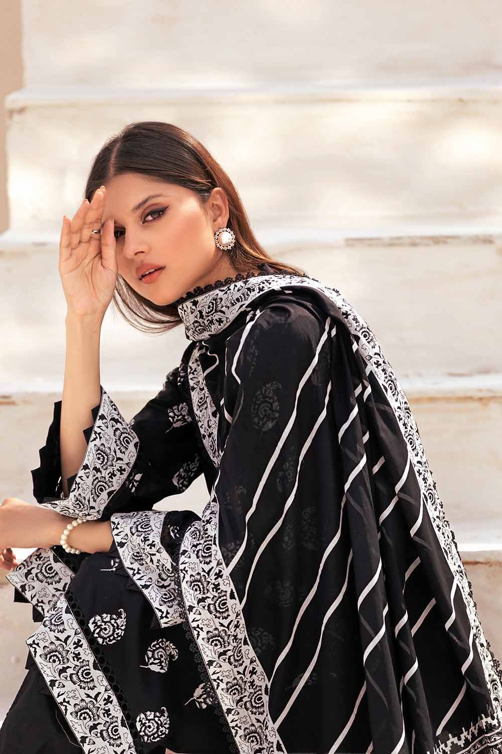 Gul Ahmed Monochrome Black & White – 3PC Unstitched Printed Lawn Suit B-32030 - Image 6